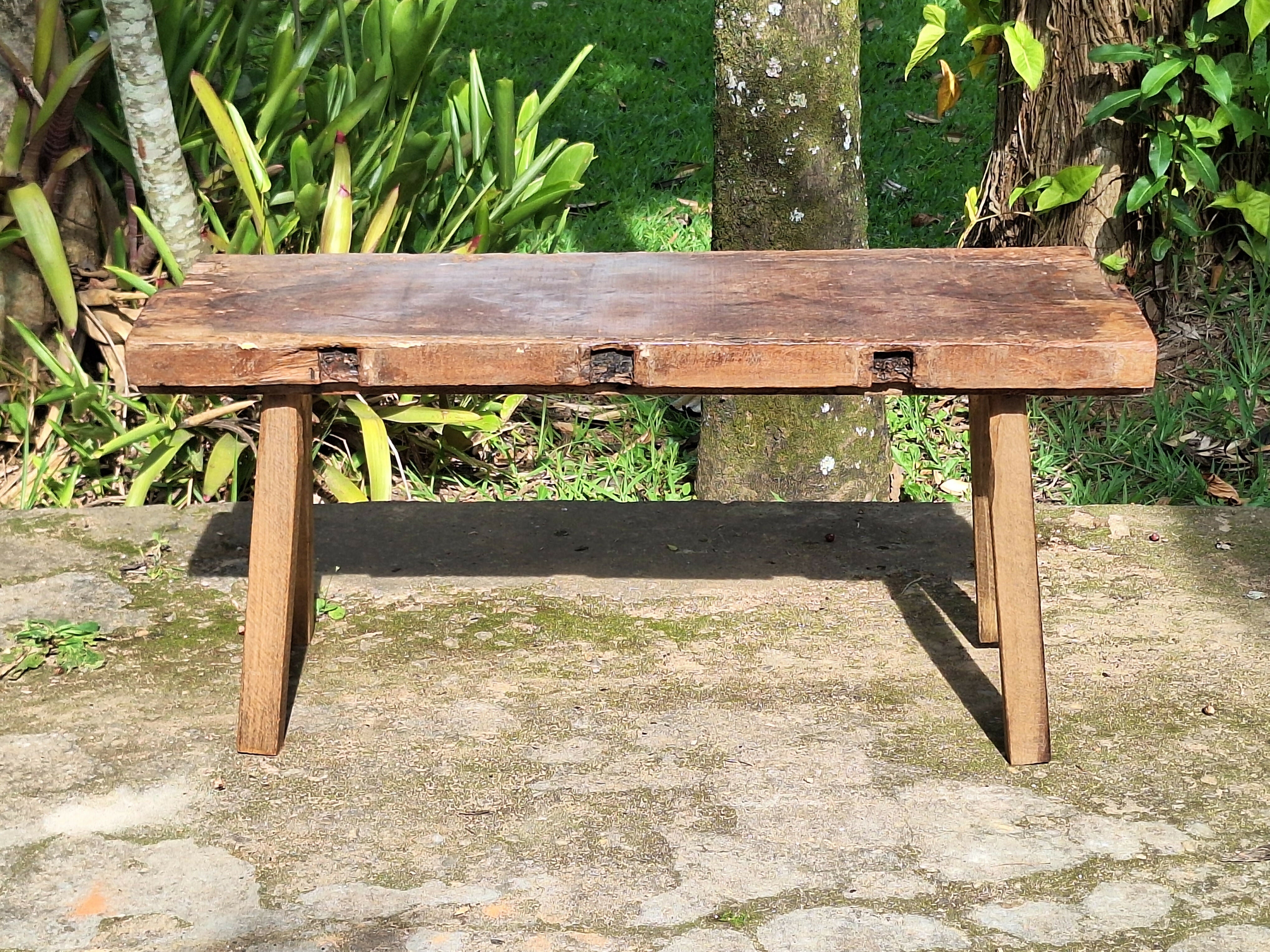 Banco de Dormente Rústico Madeira Maciça Garimpo Mineiro