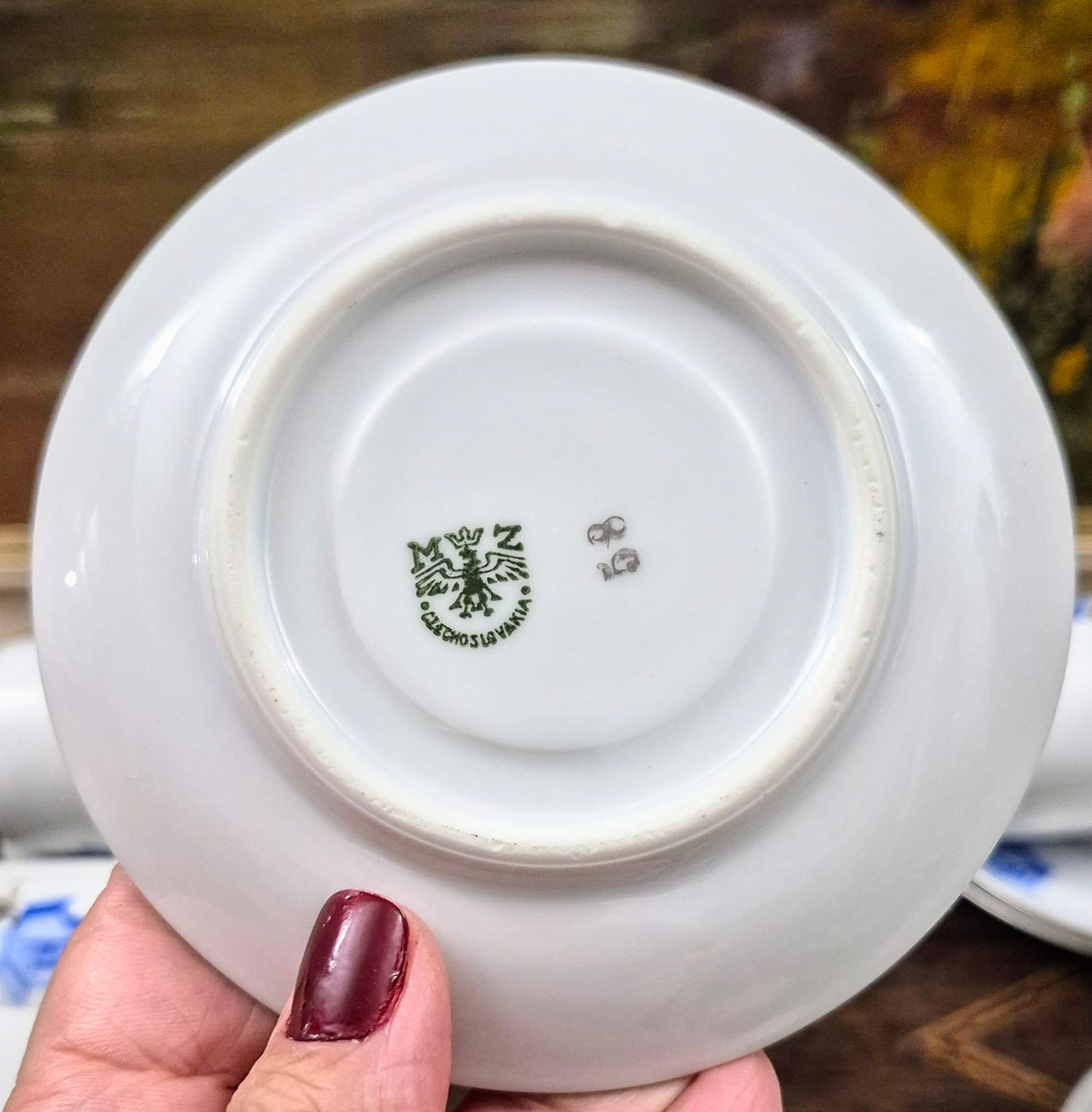 Conjunto de 10 xícaras para café em porcelana tcheca antiga, anos 30, MZ. Maravilhoso e impecável!