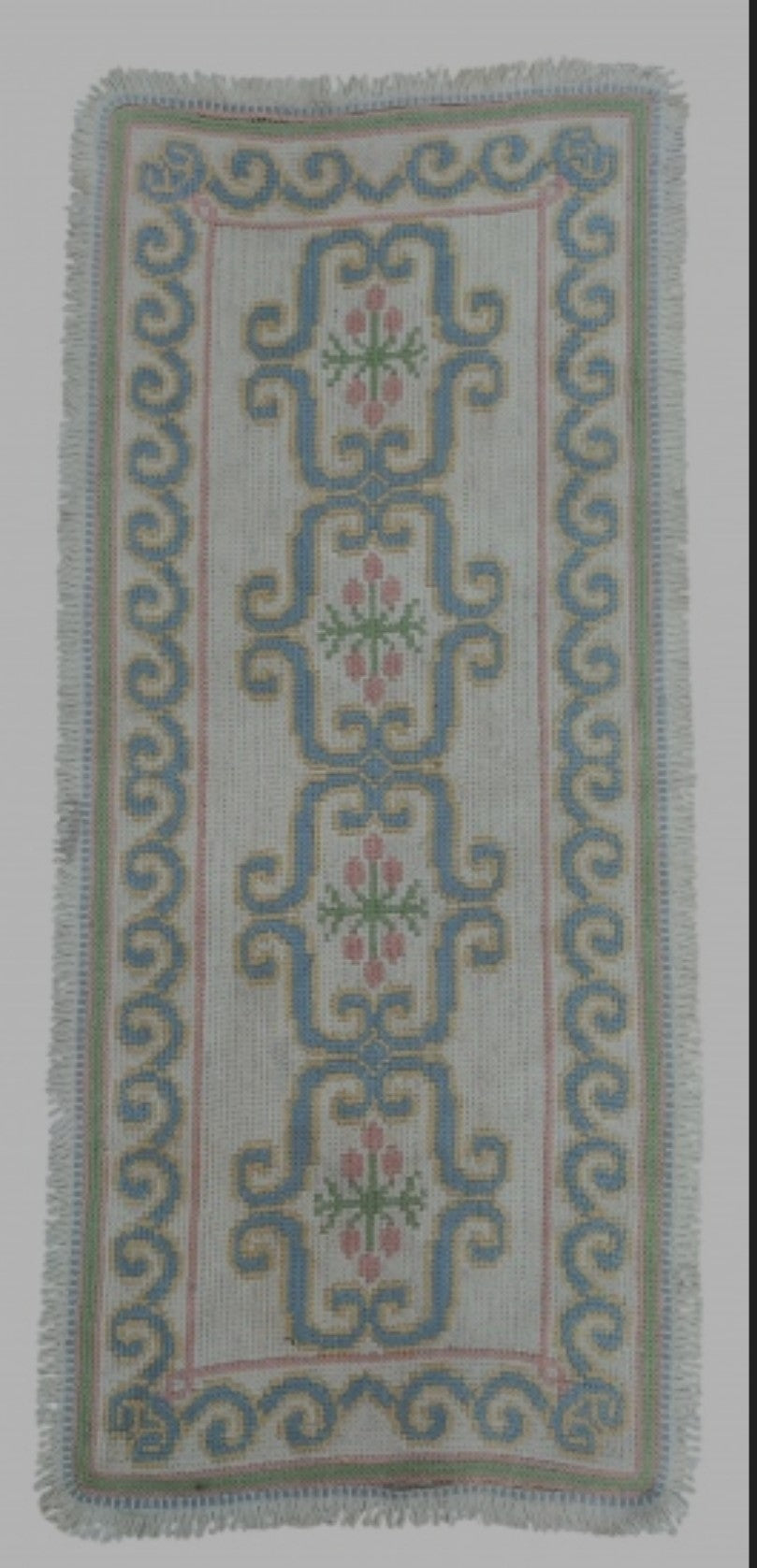 Passadeira Artesanal Vintage em Ponto Arraiolos - Lã Natural (1,51m)