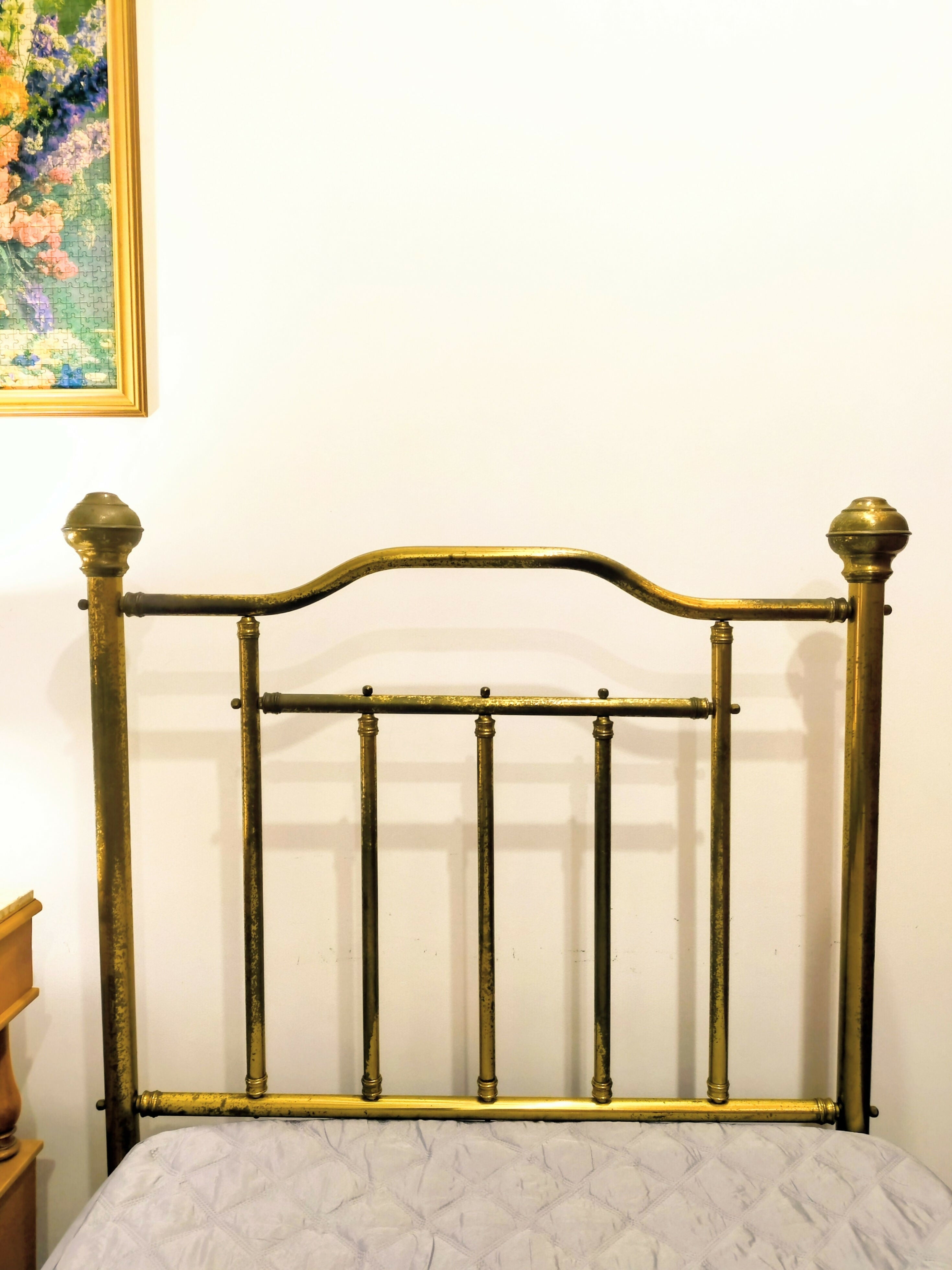 PAR DE CAMA DE SOLTEIRO VINTAGE DOURADA