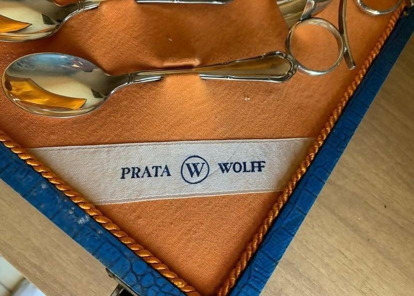 Jogo de taças de sorvete Wolf em prata 6 taças e 6 colheres