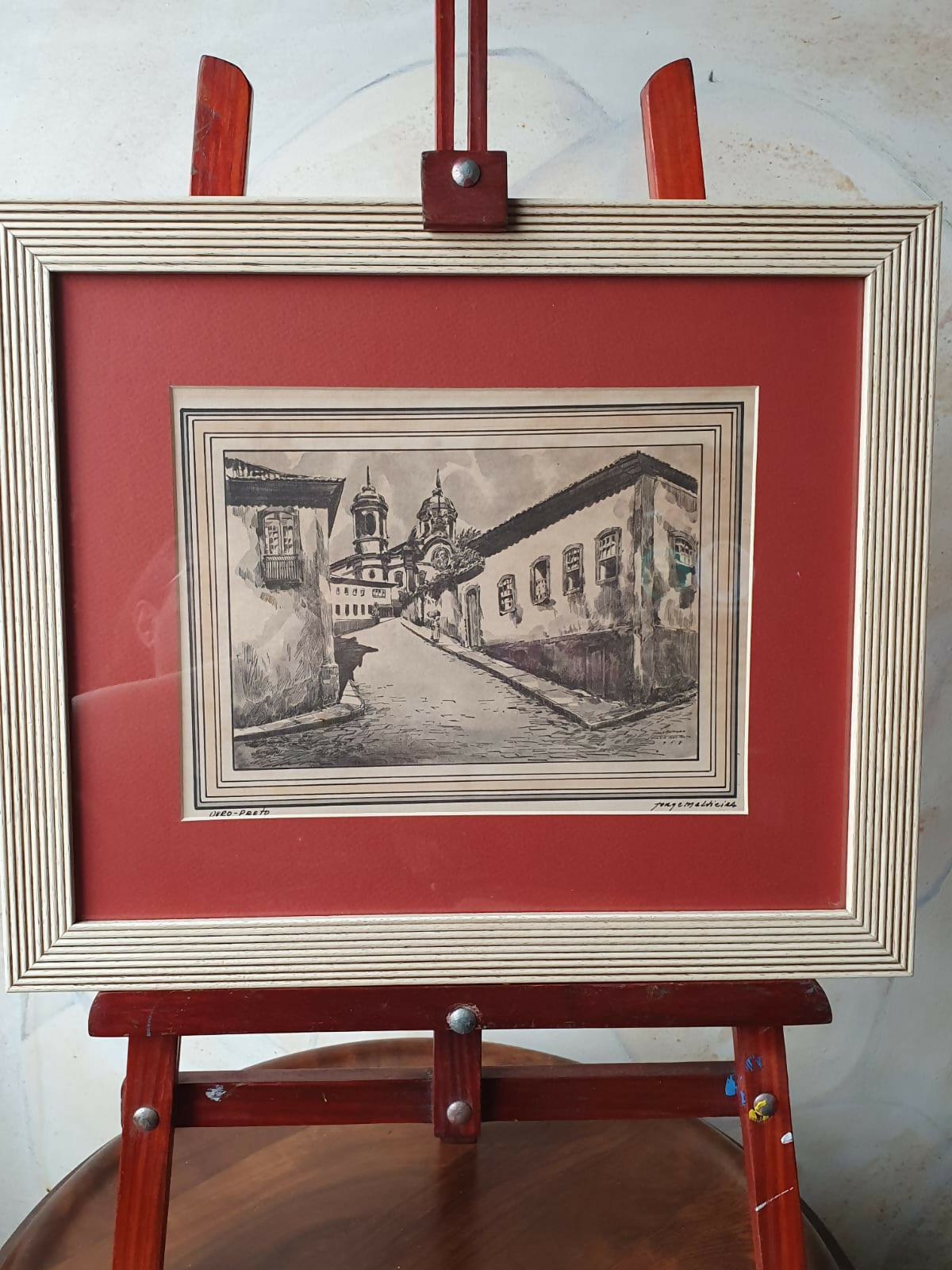 Par de quadros em Água forte de Jorge Meltieira de Ouro Preto. Lindos!