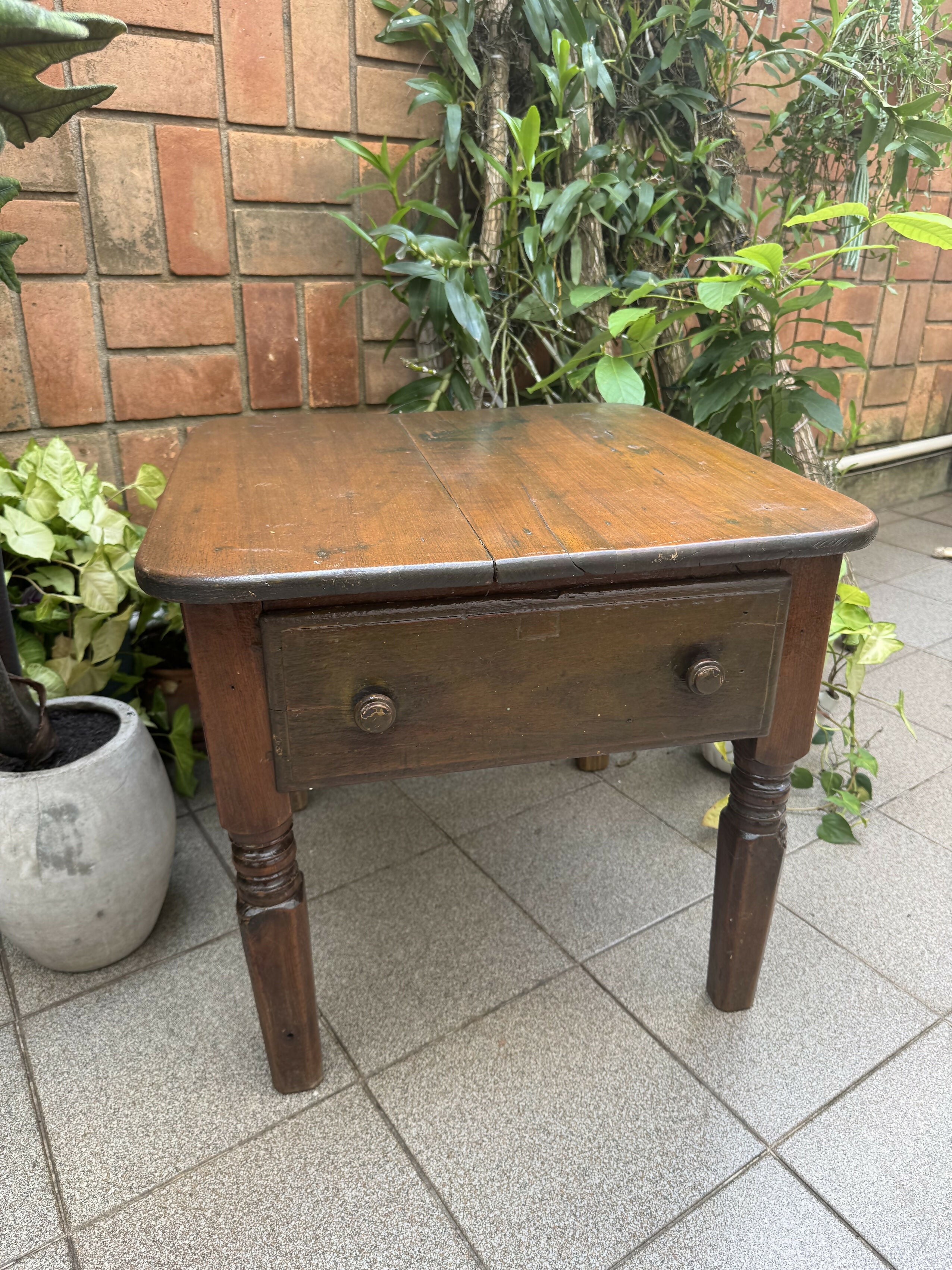 Mesa Mesinha Auxiliar Rústica Madeira Nobre