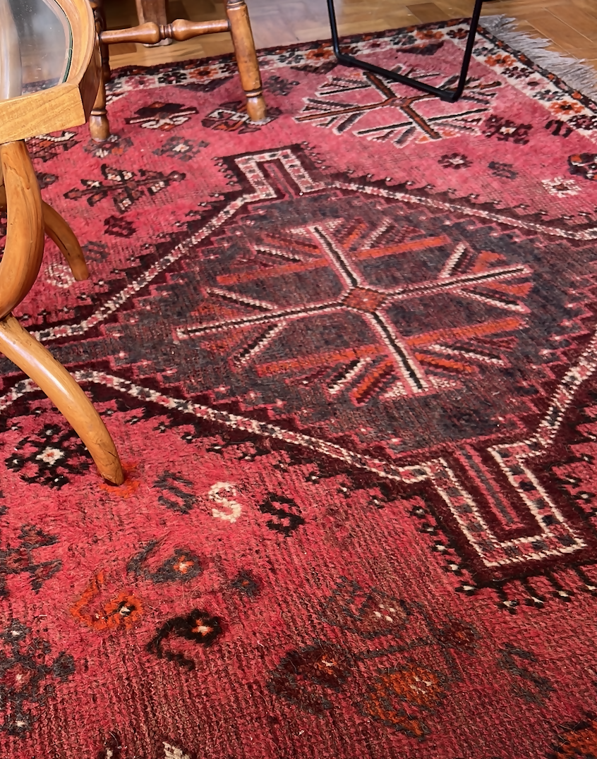 Tapete Persa Shiraz Vintage – Lã Natural, Feito à Mão