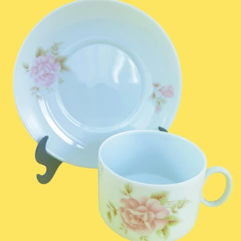 Jogo de xícaras de chá Porcelana Rennet com Rosas 