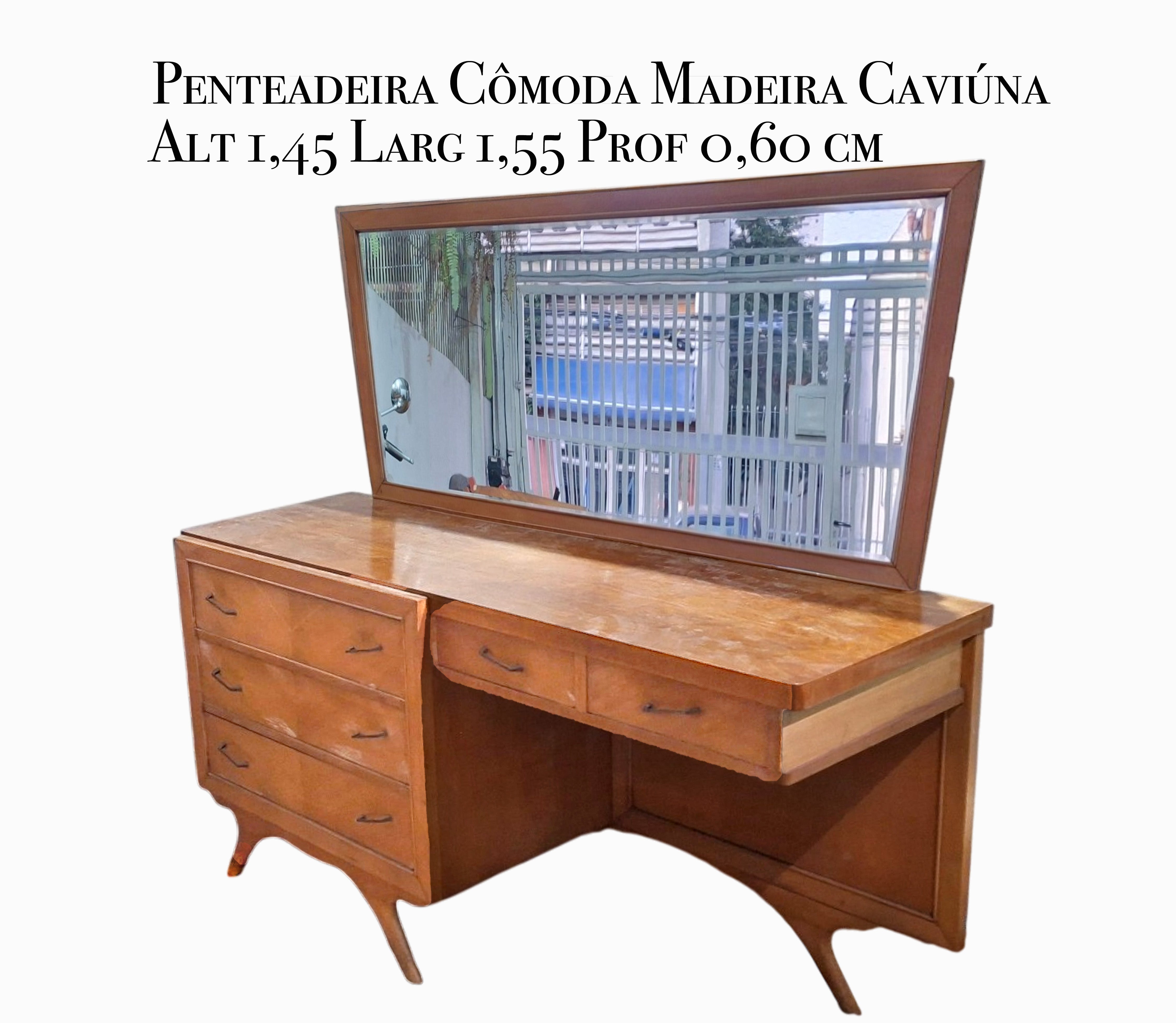 Penteadeira Cômoda Vintage Madeira Caviúna - anos 50/60