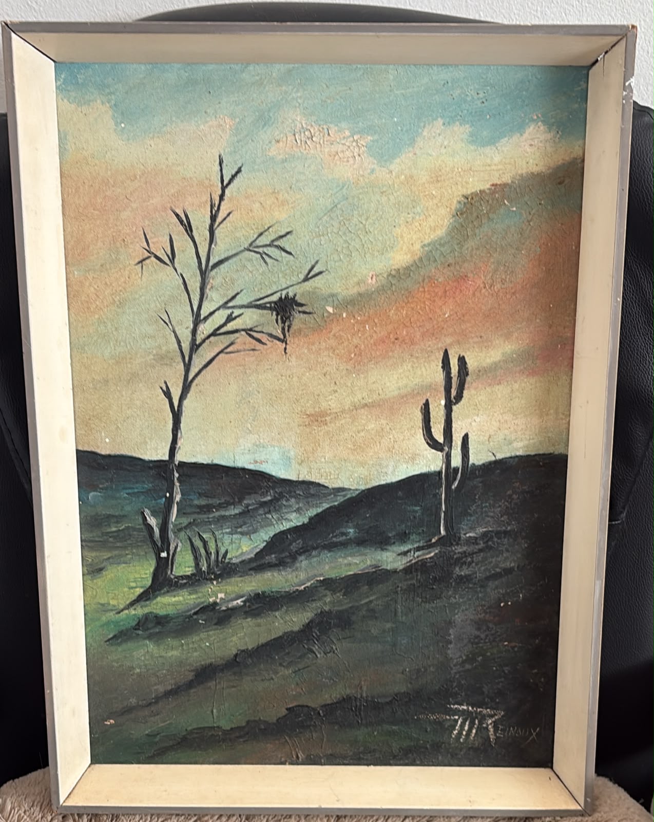 Quadro OBRA DE ARTE – PAISAGEM SERTANEJA – PINTURA ASSINADA – 45×30 CM