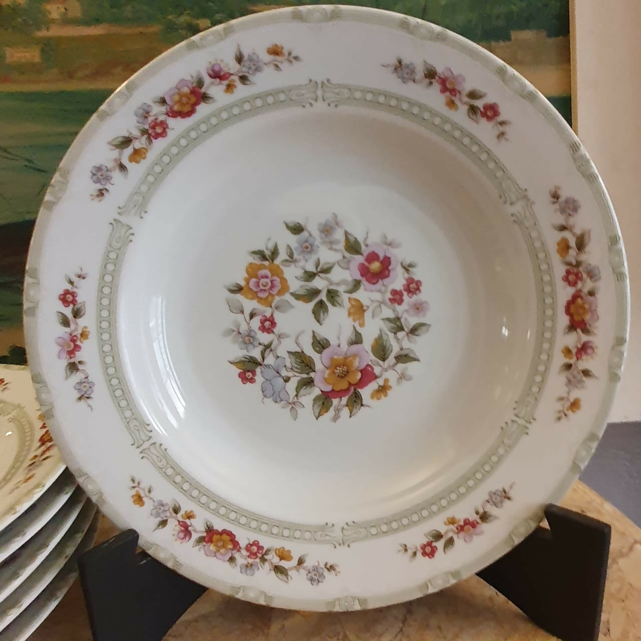 Conjunto para sopa com 7 peças em porcelana argentina vintage Verbano. Impecável!