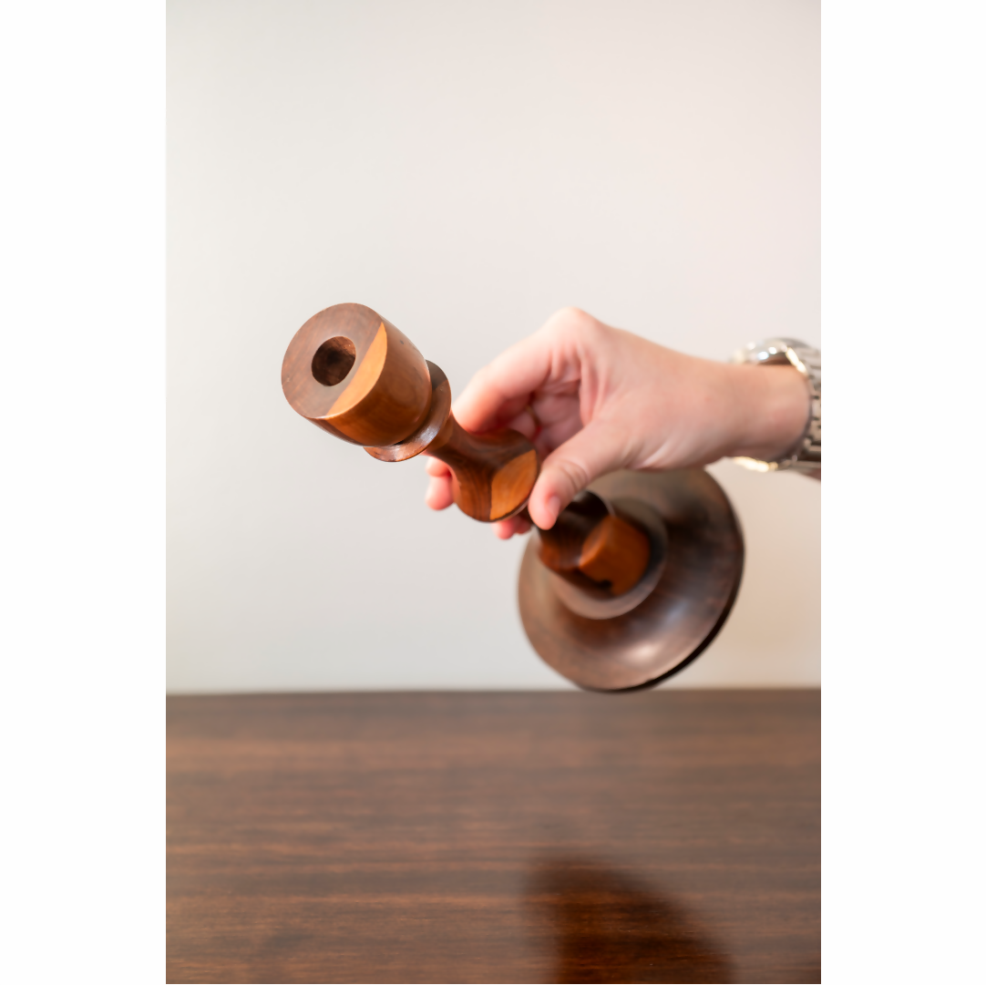 Castiçal em Madeira de Jacarandá Torneada