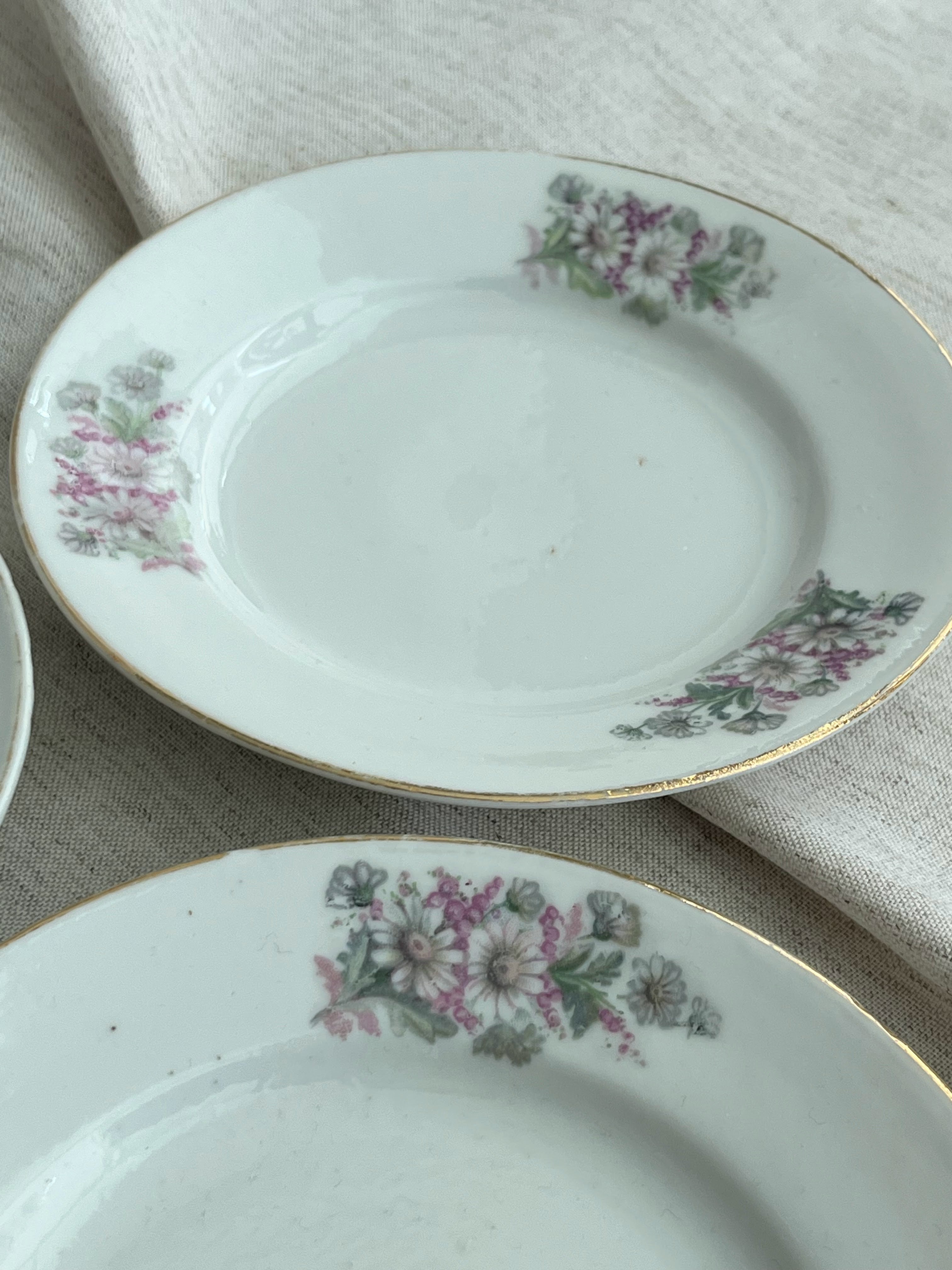Conjunto de 9 Pratos antigos com motivos florais Vista Alegre | Portugal | 1881–1921