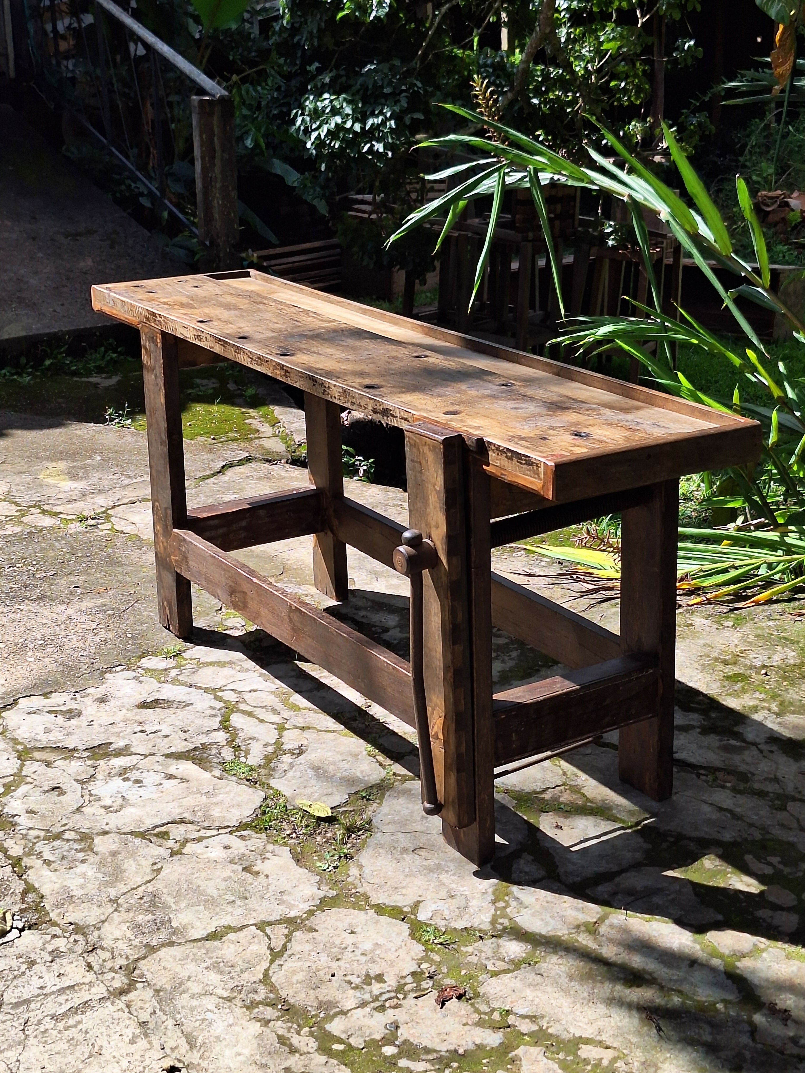 Bancada de Marcenaria Antiga Madeira Maciça Garimpo Mineiro