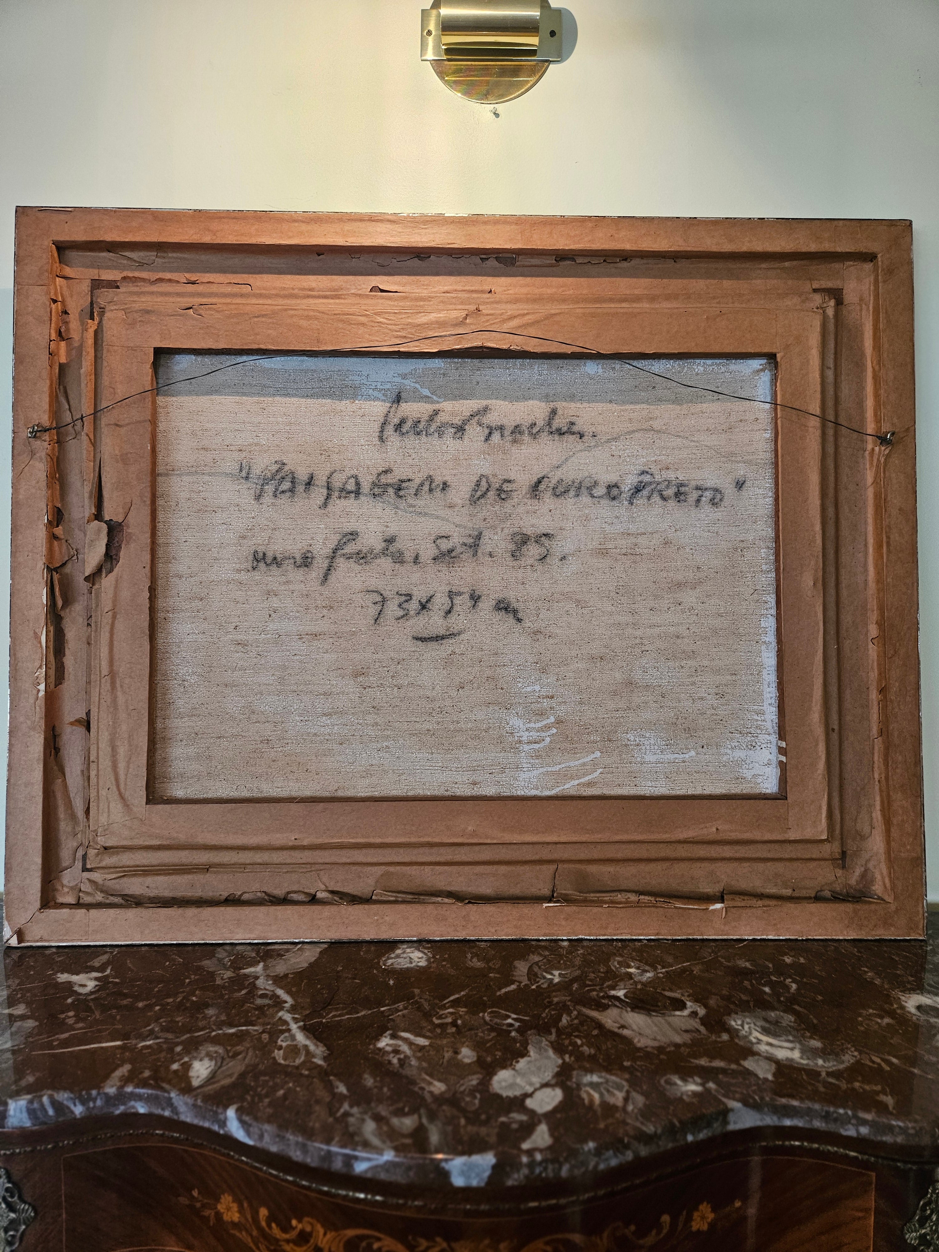 Quadro Óleo sobre Tela " Paisagem de Ouro Preto", 1985 - Carlos Bracher