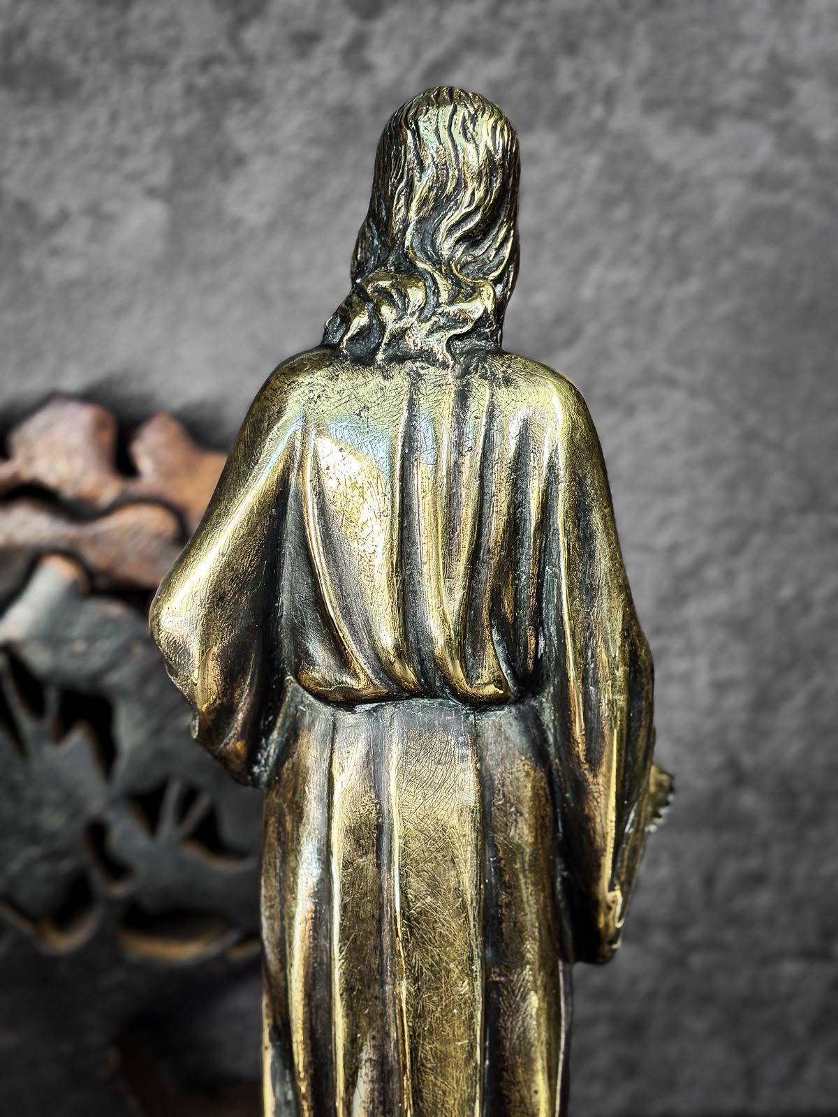 Sagrado Coração de Jesus em Bronze e Pedras Italianas, segunda metade do século XX
