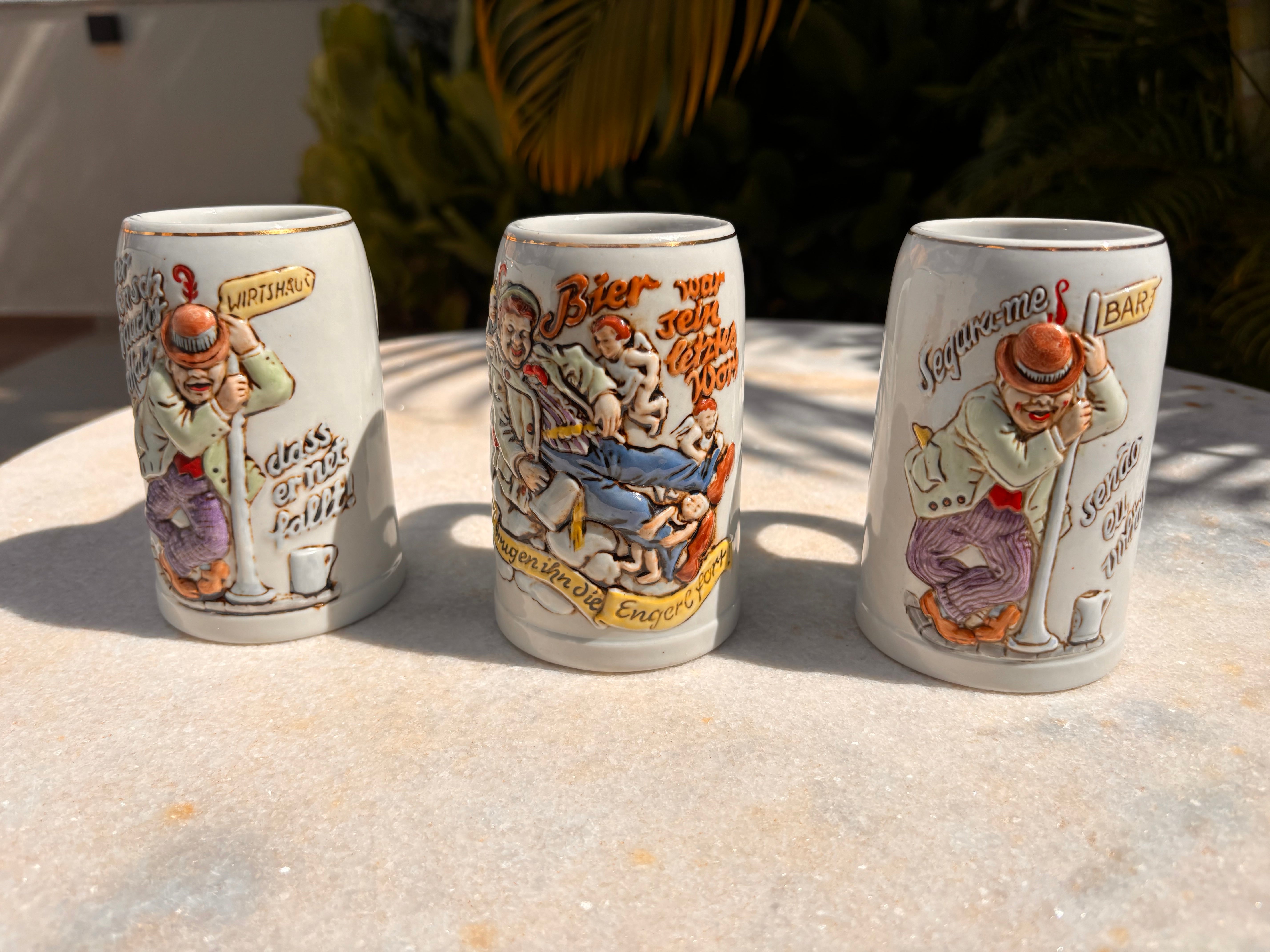 Coleção Canecos Chopp Ceramarte Anos 70/80 Completa 6 Peças Relíquia
