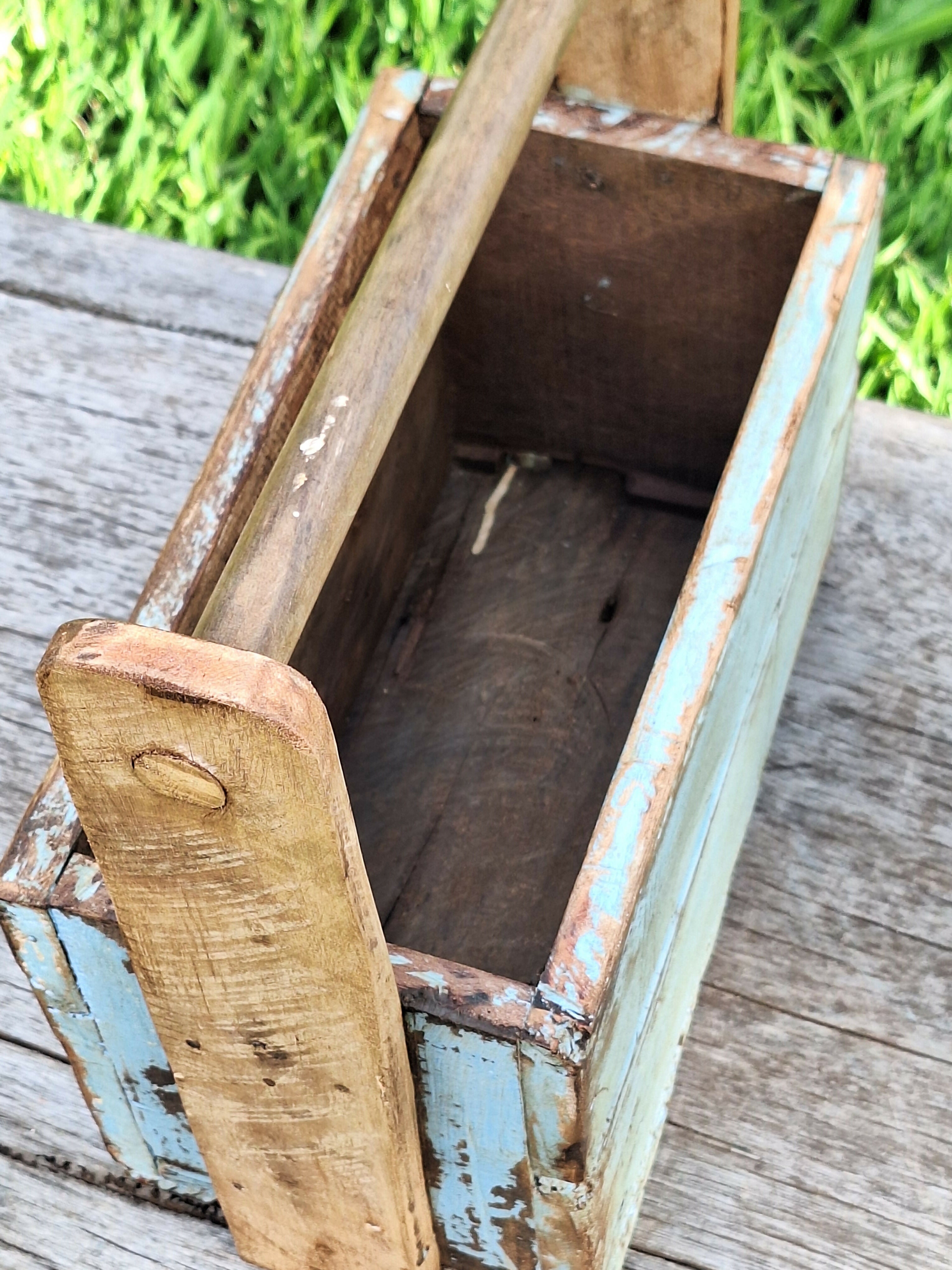 Caixa de Ferramenta Tinta Gasta Madeira Maciça Garimpo Mineiro