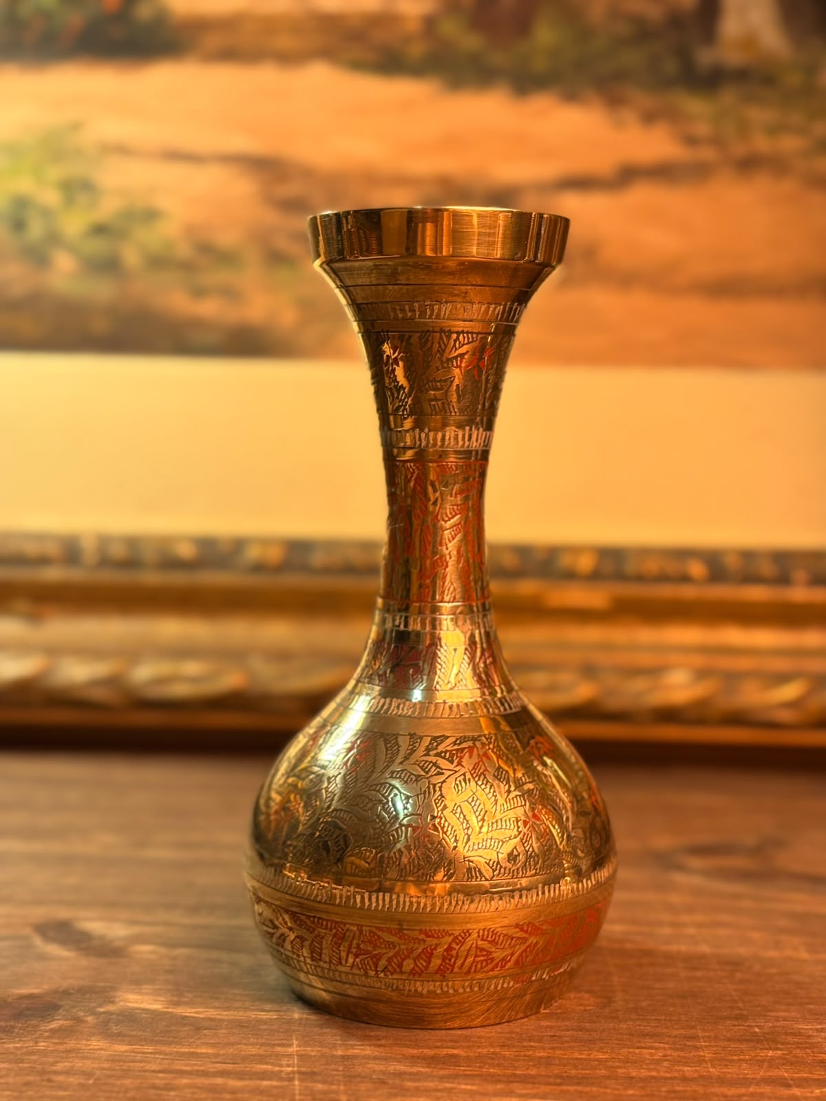 Vaso Indiano em Latão Gravado