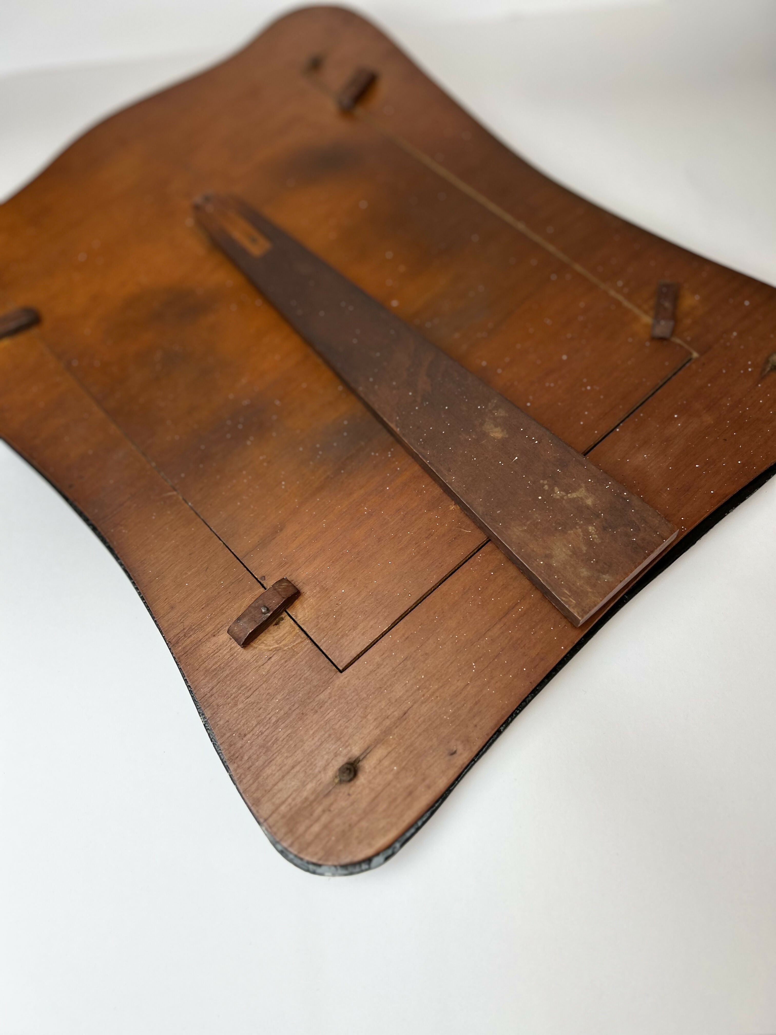 Porta-Retrato Vintage Brasileiro em Vidro Negro e Latão - Estilo Art Deco