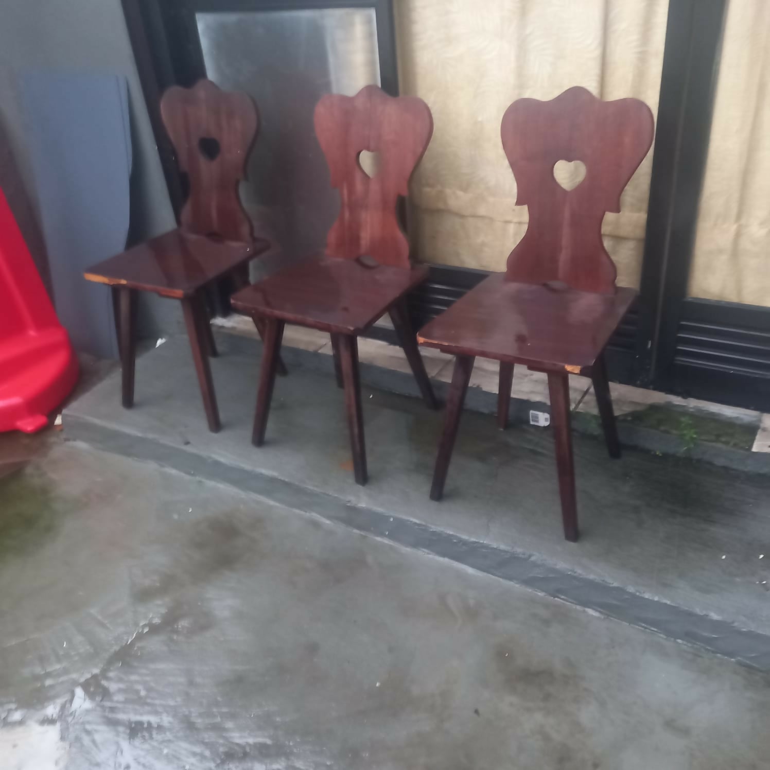 Trio de Cadeiras coração