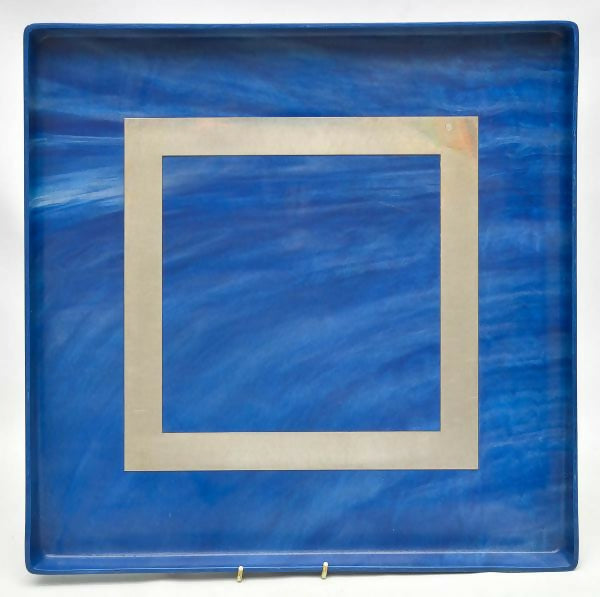 Grande Bandeja Quadrada anos 70 em acrílico azul