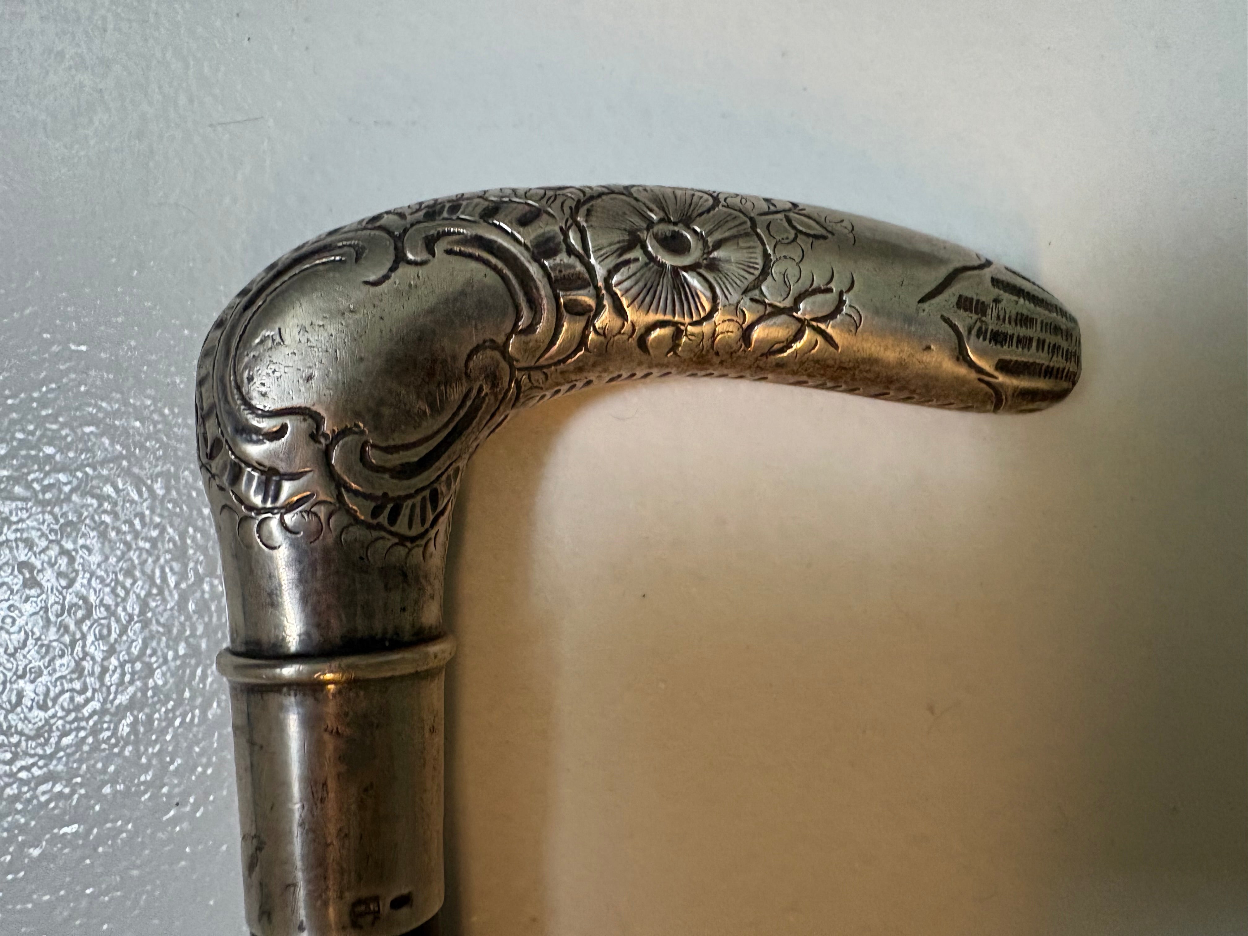 Antiga Bengala com ponteira em Prata