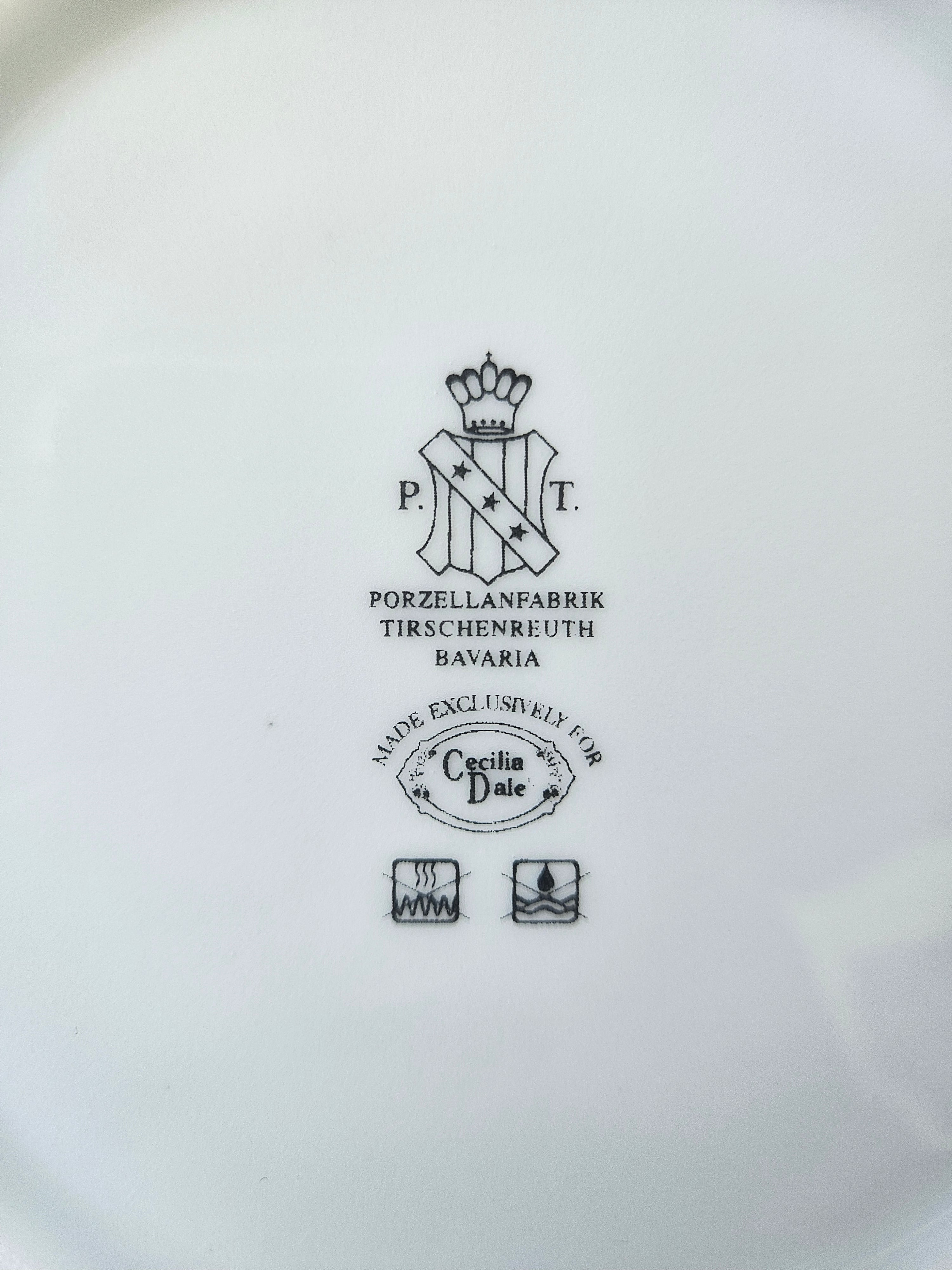 Prato Sobremesa Porcelana Alemã Tirschenreuth- 4 unidades - exclusivo Cecilia Dale
