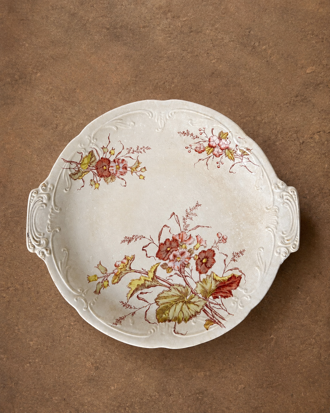 Prato de servir Société Céramique Maastricht com decoração floral rosa (DMCPS_281)