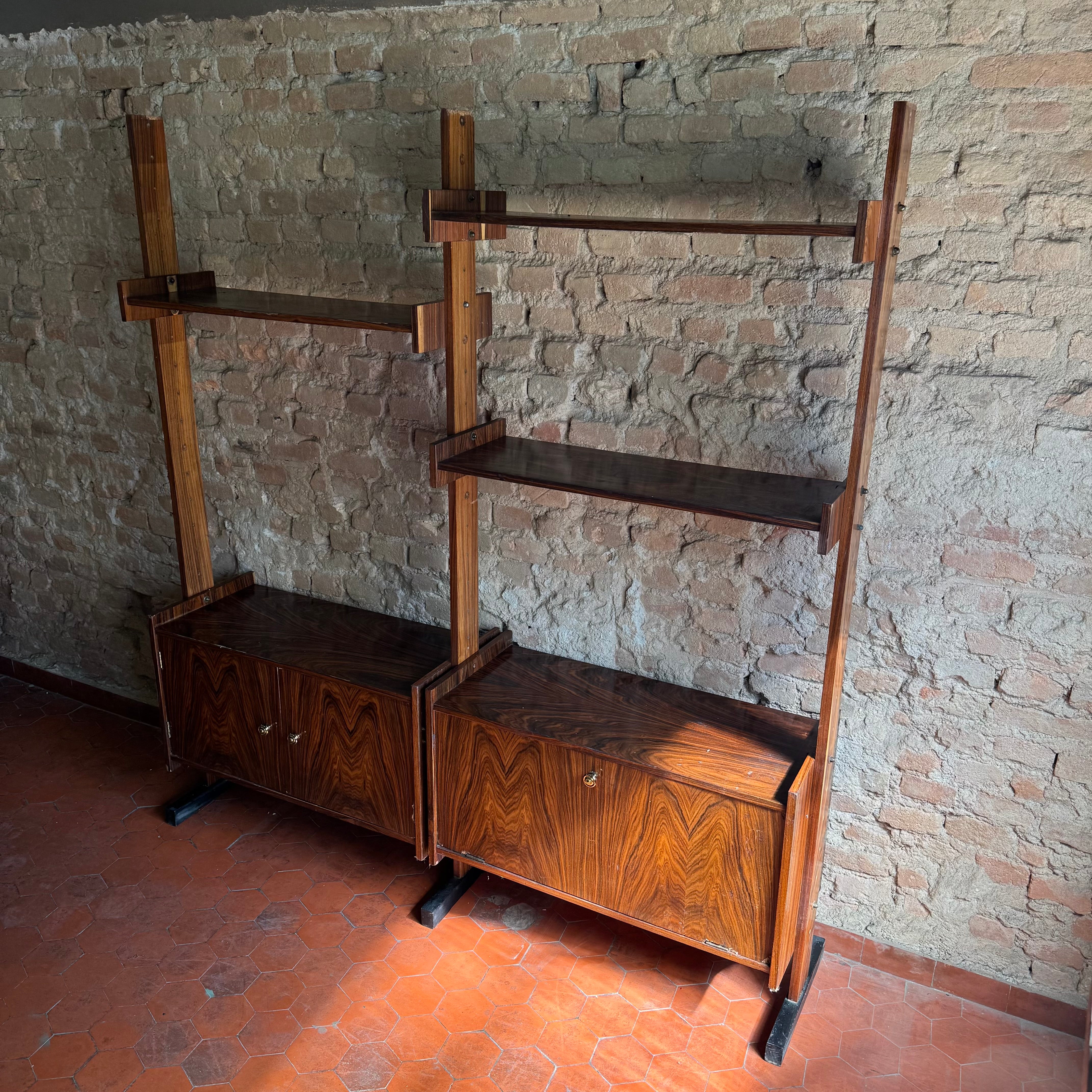 Estante modular antiga em Jacarandá anos 60