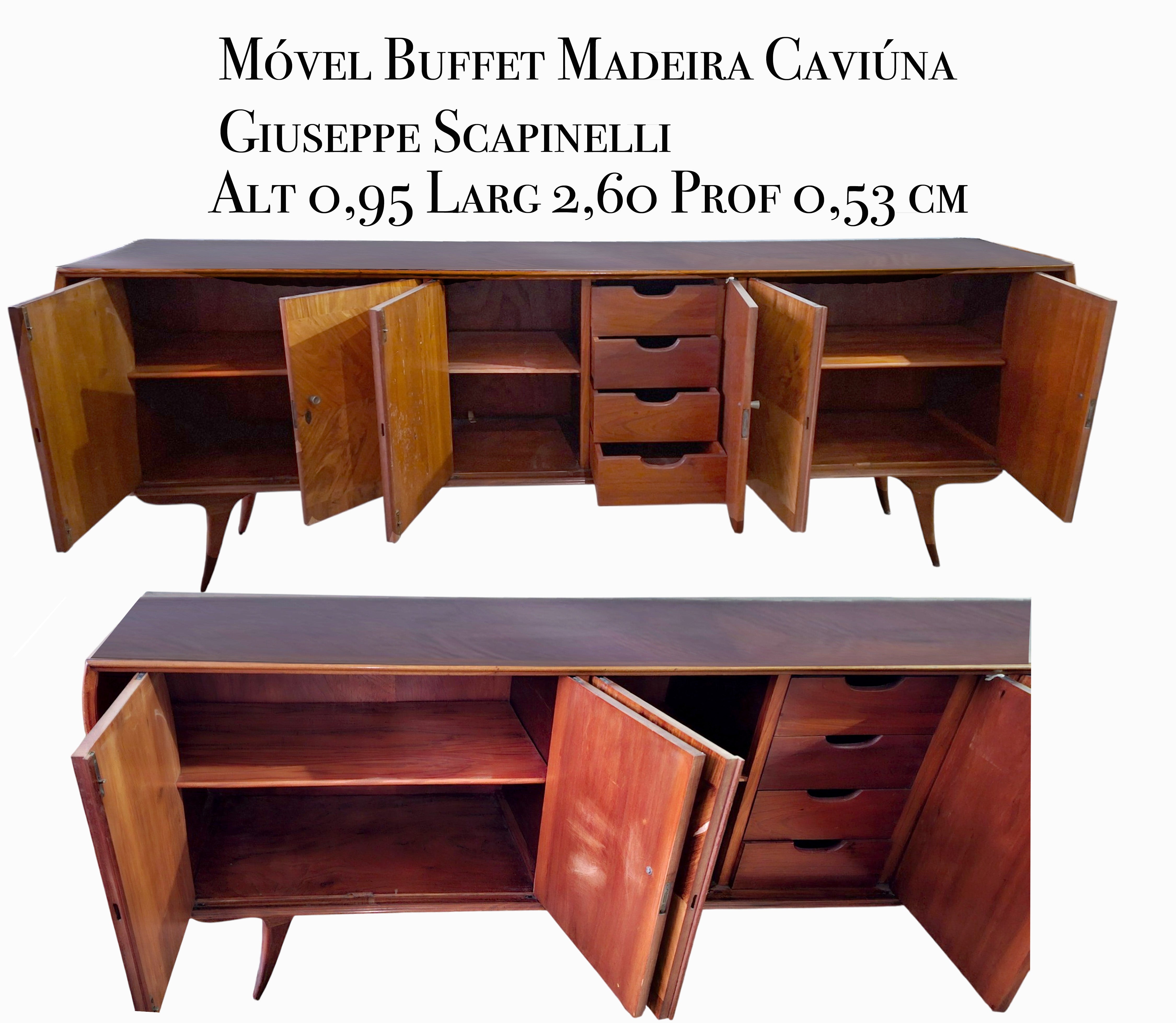 Buffet Vintage em Madeira Caviúna – Giuseppe Scapinelli – Anos 50/60