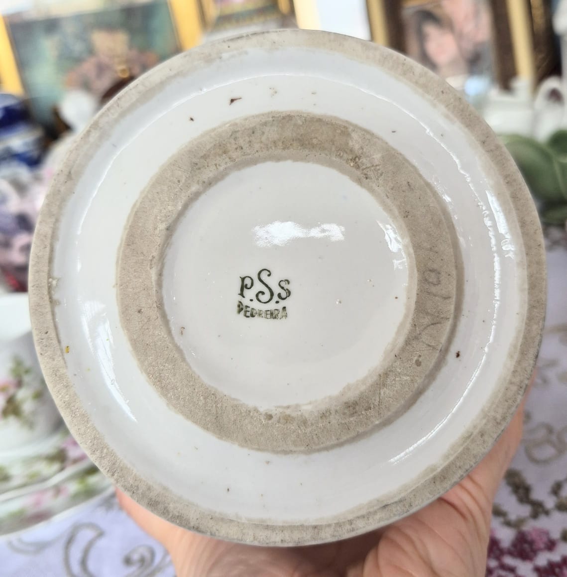  Potiche em porcelana São Sebastião de Pedreira, anos 40, excelente estado.
