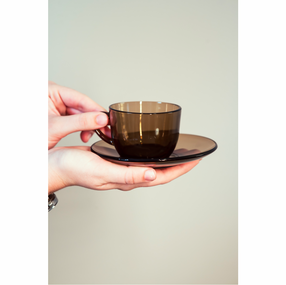 Conjunto 06 Xícaras Fumê - Vereco France - Caixa Original - Anos 60/70