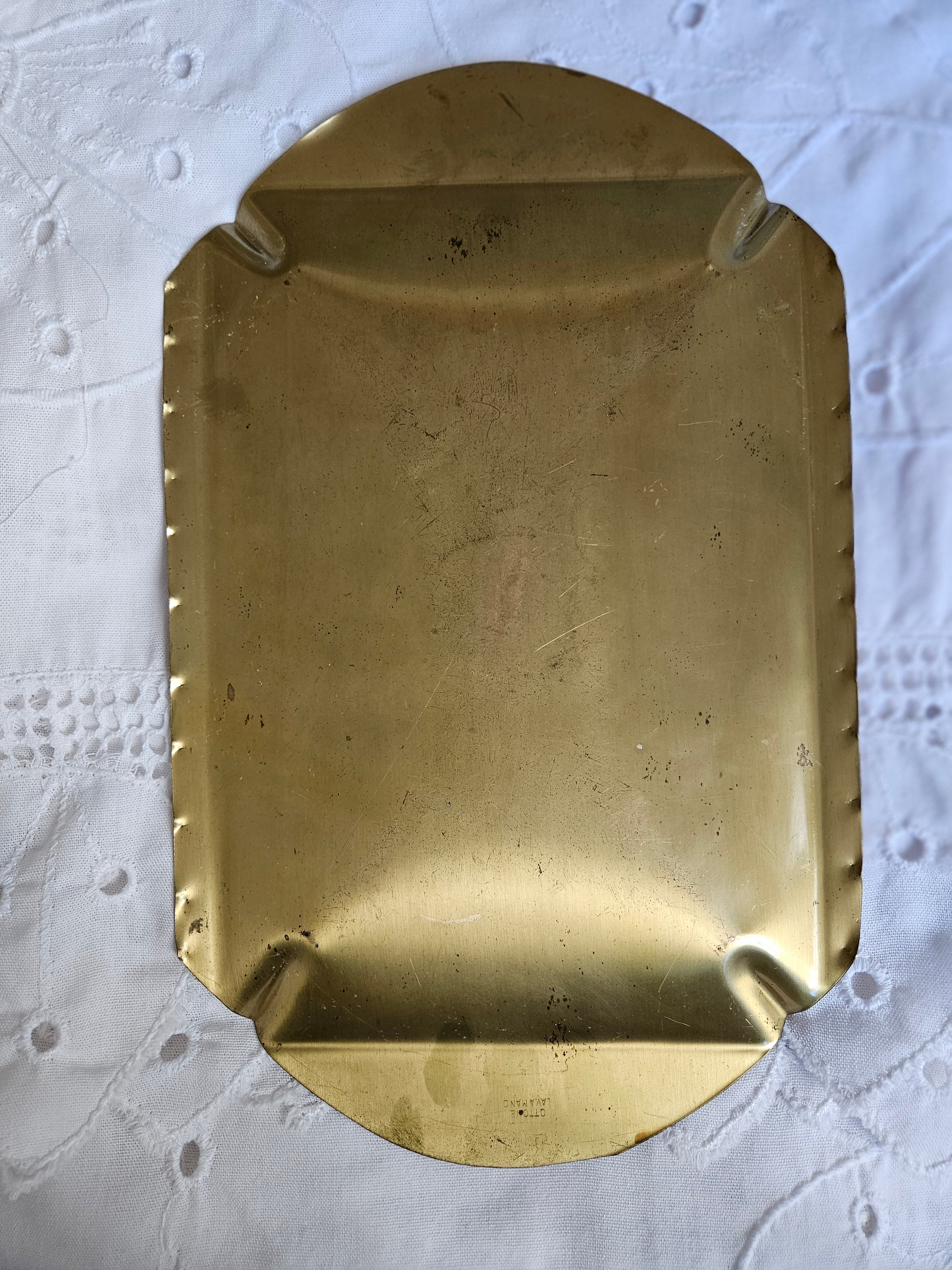 Bandeja de Lavabo Italiana em Latão Legítimo com Laços - Anos 50/60