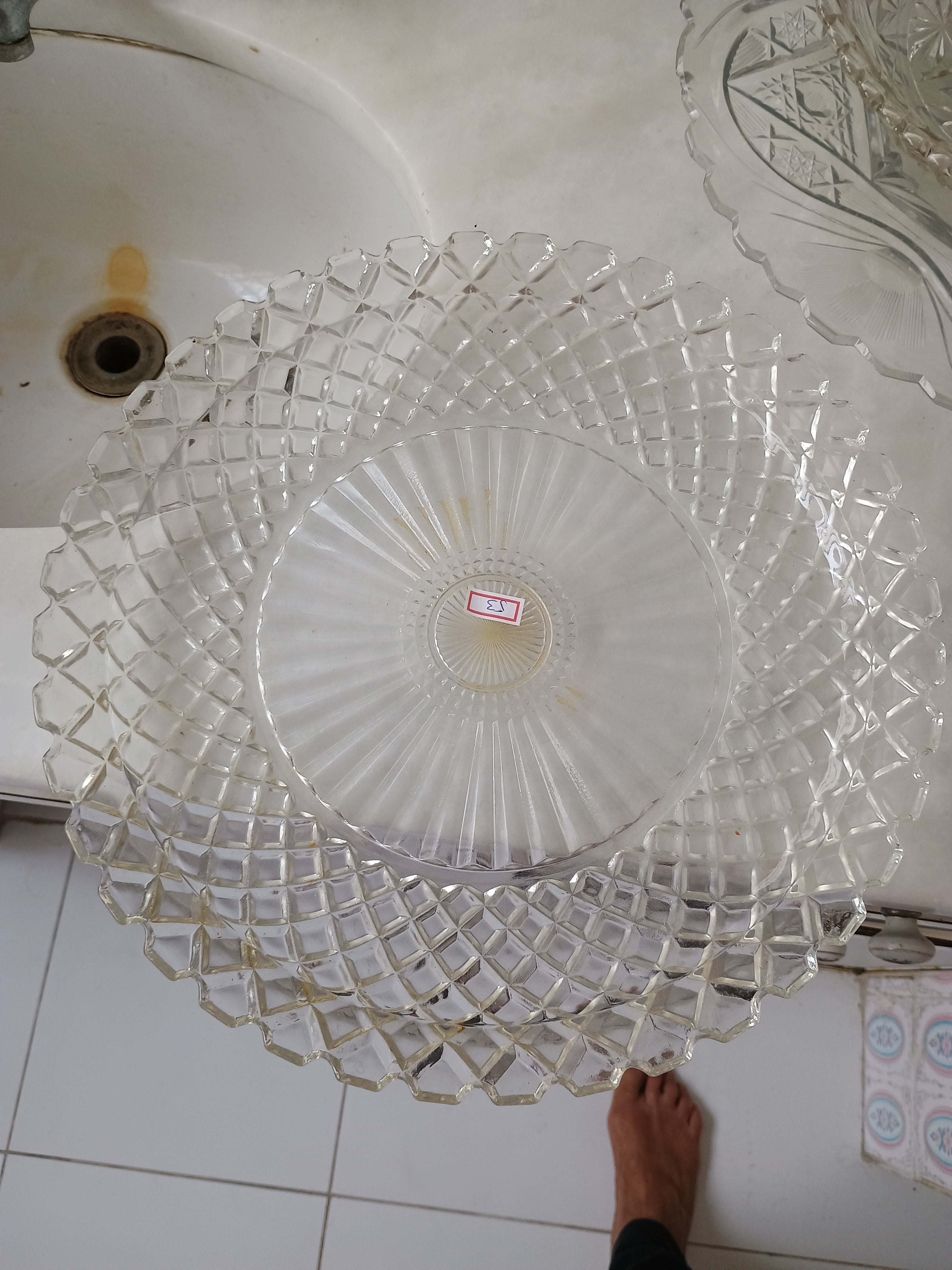 Tigela, Saladeira em cristal lapidado 