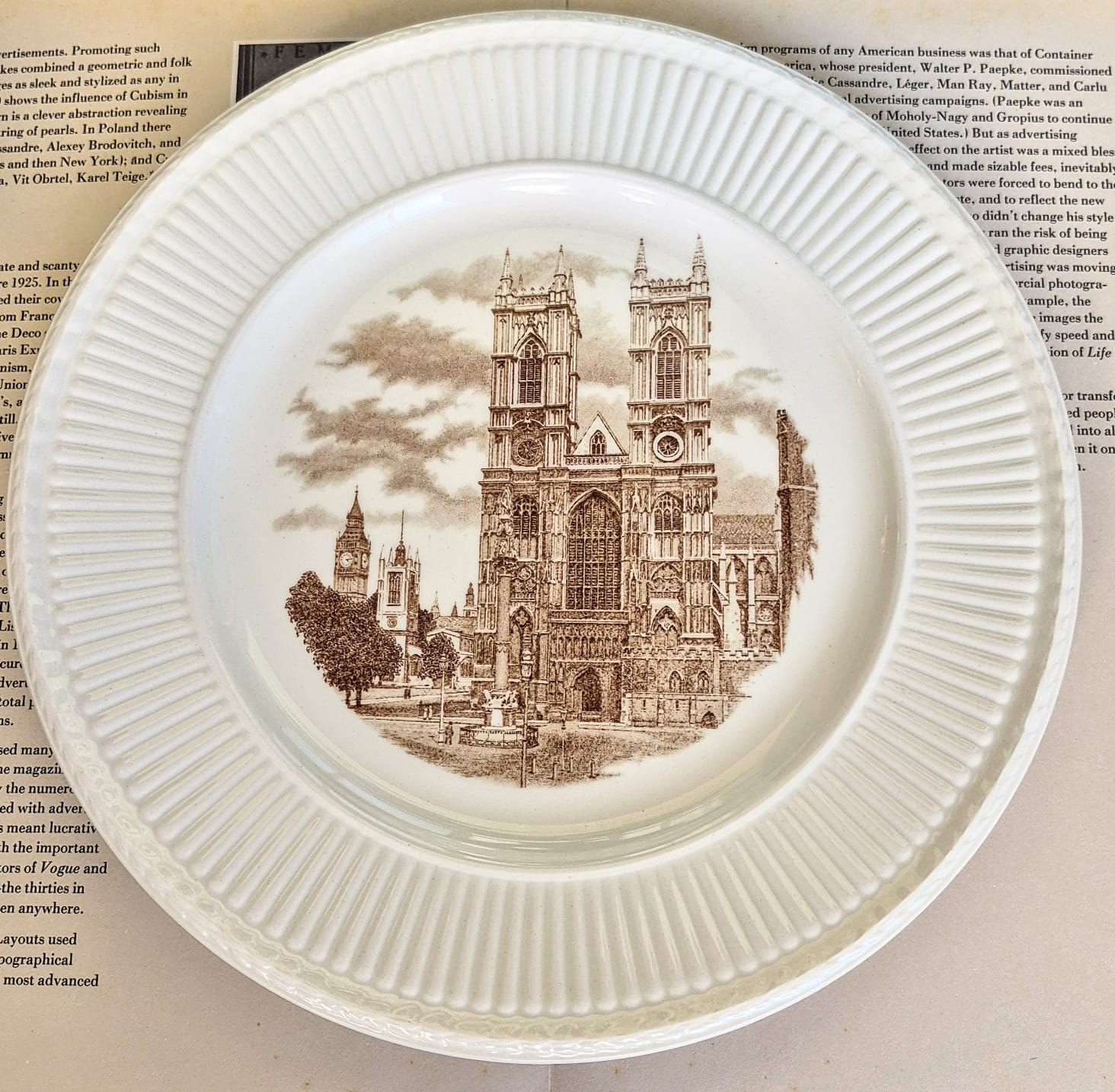 Conjunto de 6 pratos decorativos da 1a Edição da famosa coleção "Old London Views" da Wedgwood,  de 1941.
