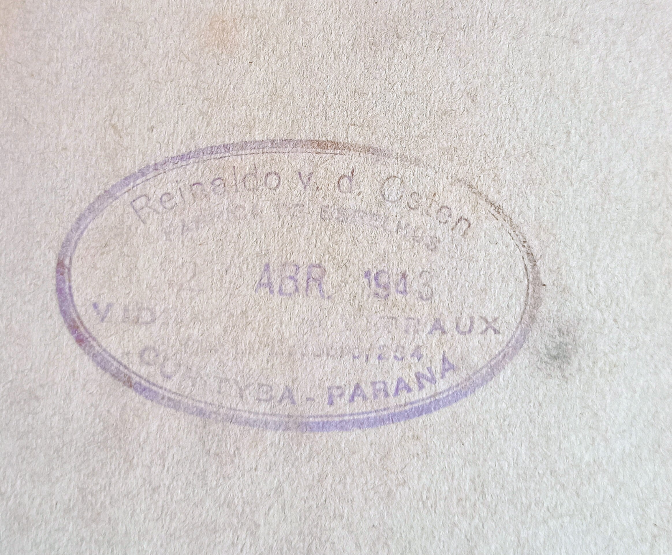 Espelho de mão oval em Jacarandá década 40/50