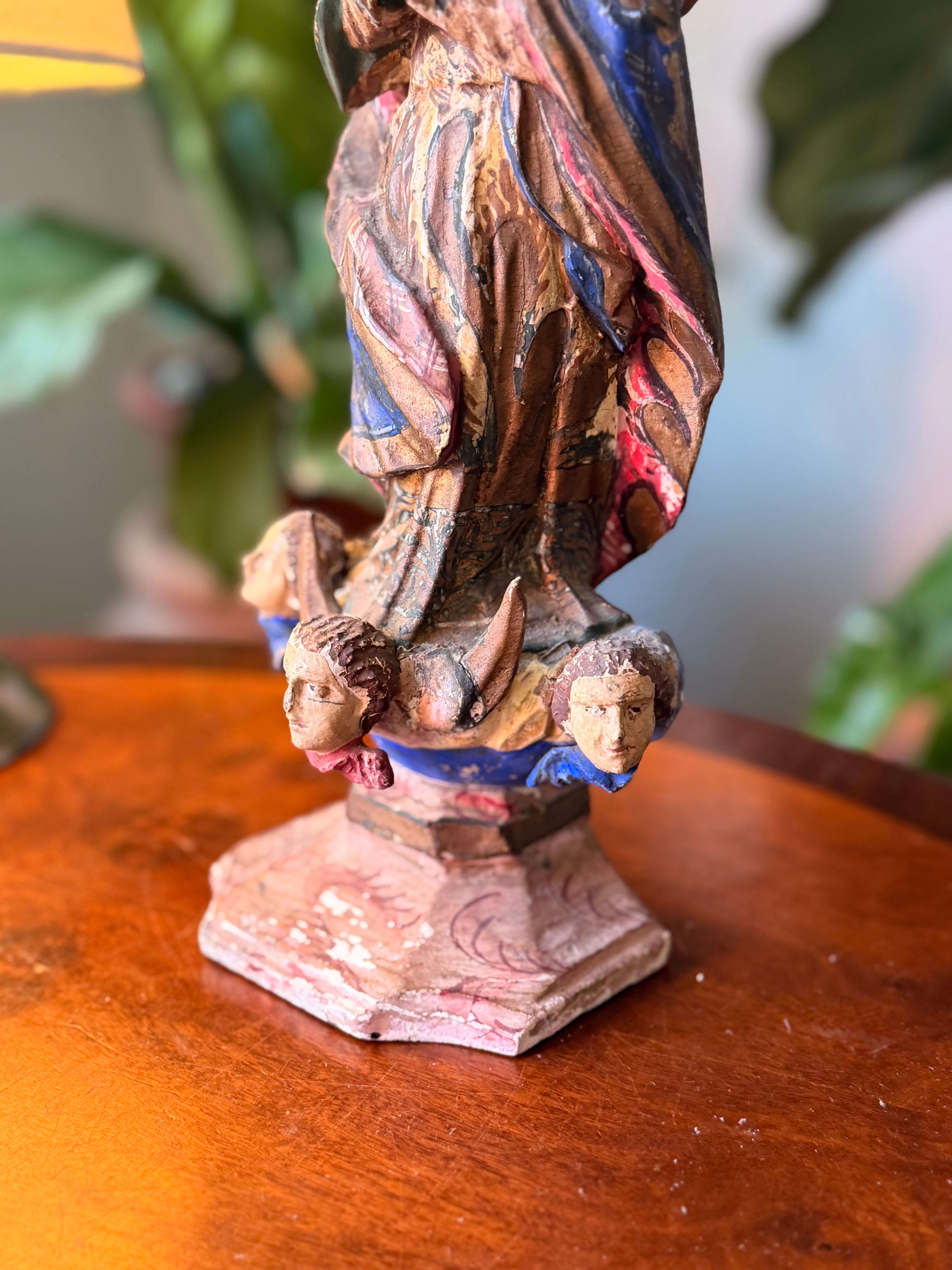 Escultura em madeira Nossa Senhora Conceição Séc XIX/XX 