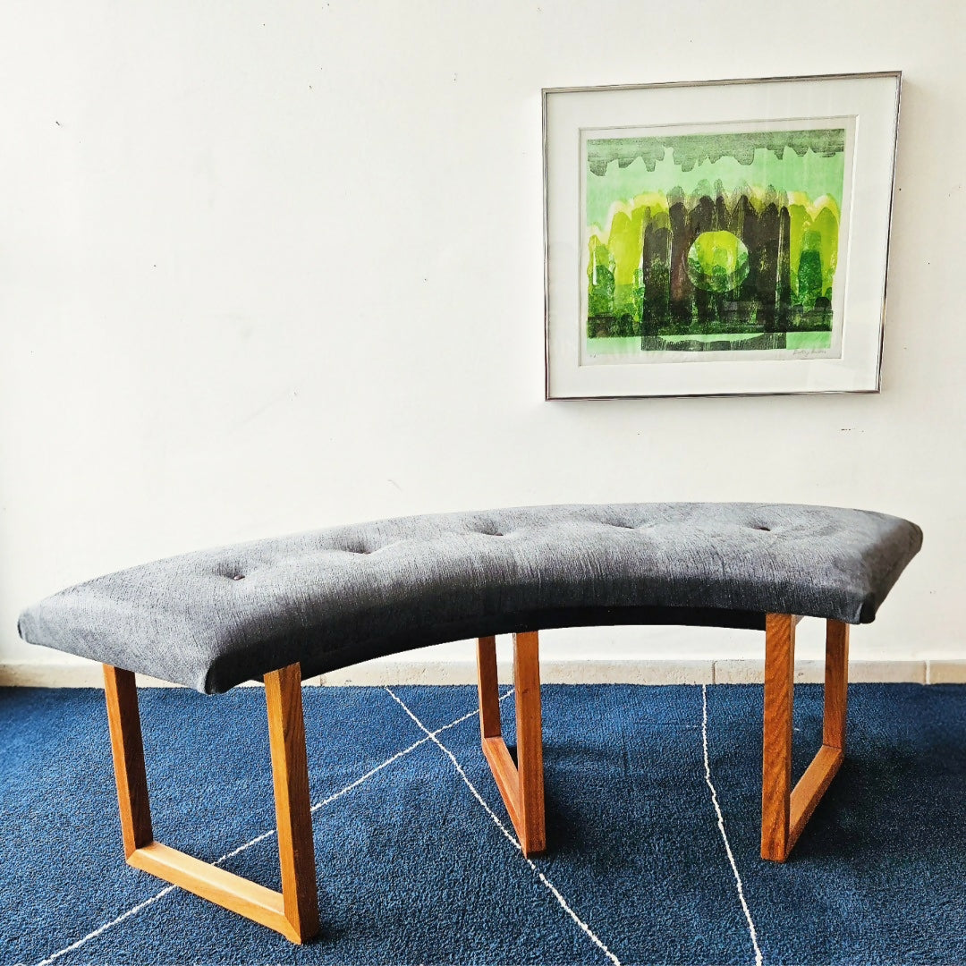 BANCO CURVO ANOS 50 EM PAU-MARFIM