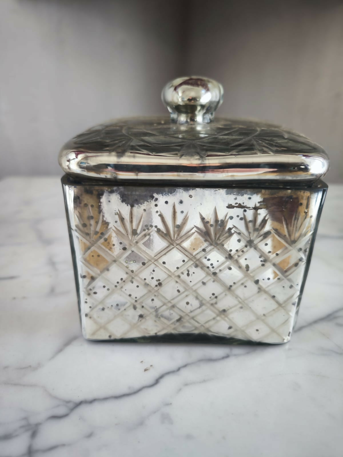 POTE DE VIDRO ESPELHADO ENVELHECIDO