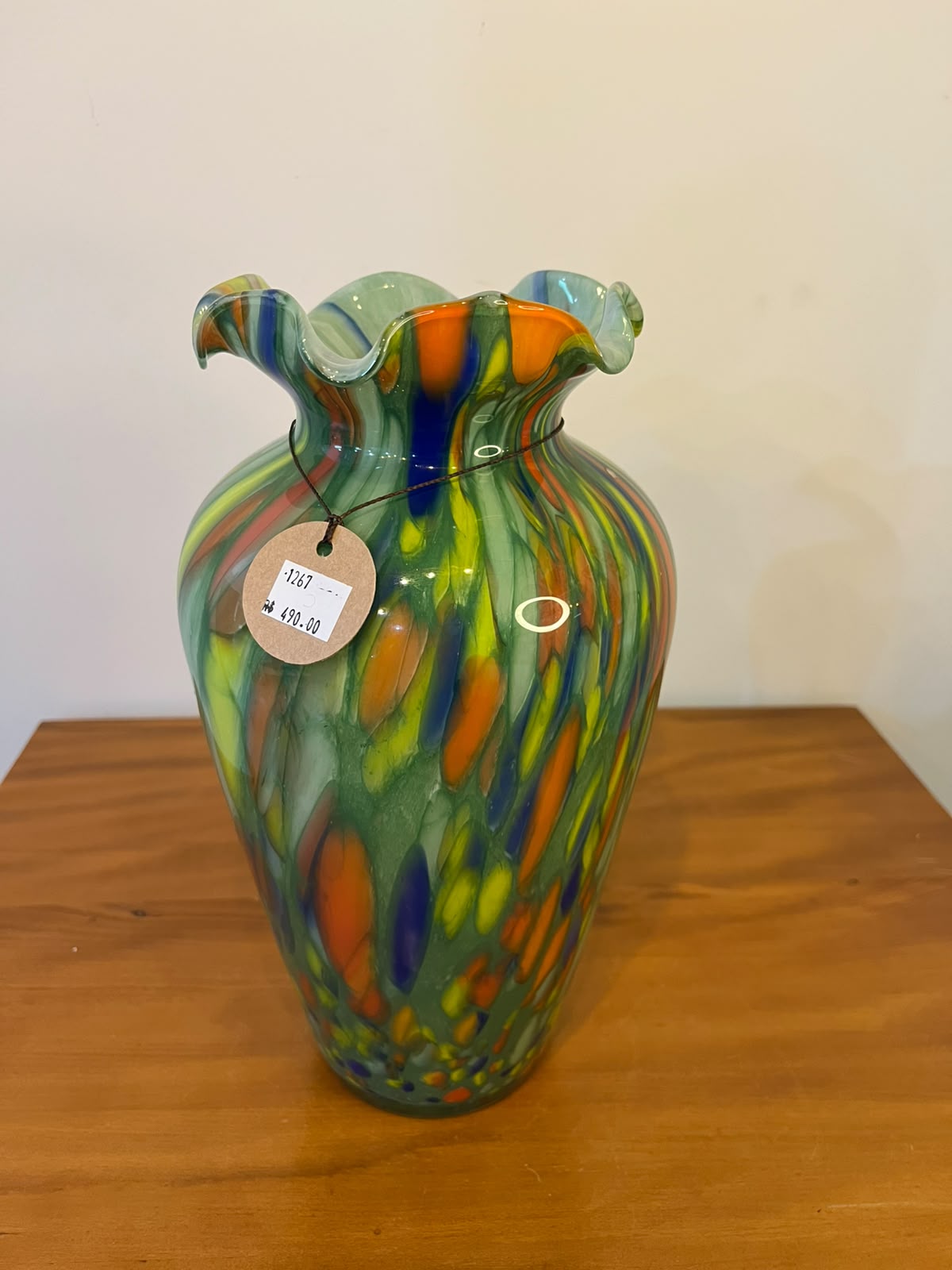 Vaso Decorativo em Vidro Artístico Multicolorido – 31 cm