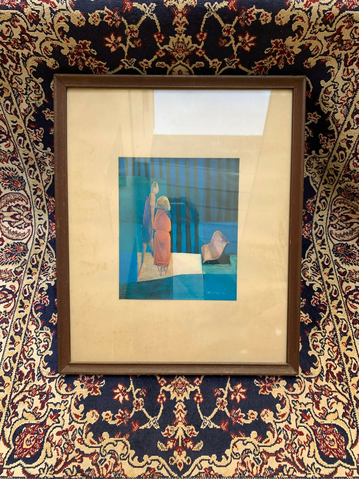 Quadro com Gravura — Berco Udler | Figuras em Azul