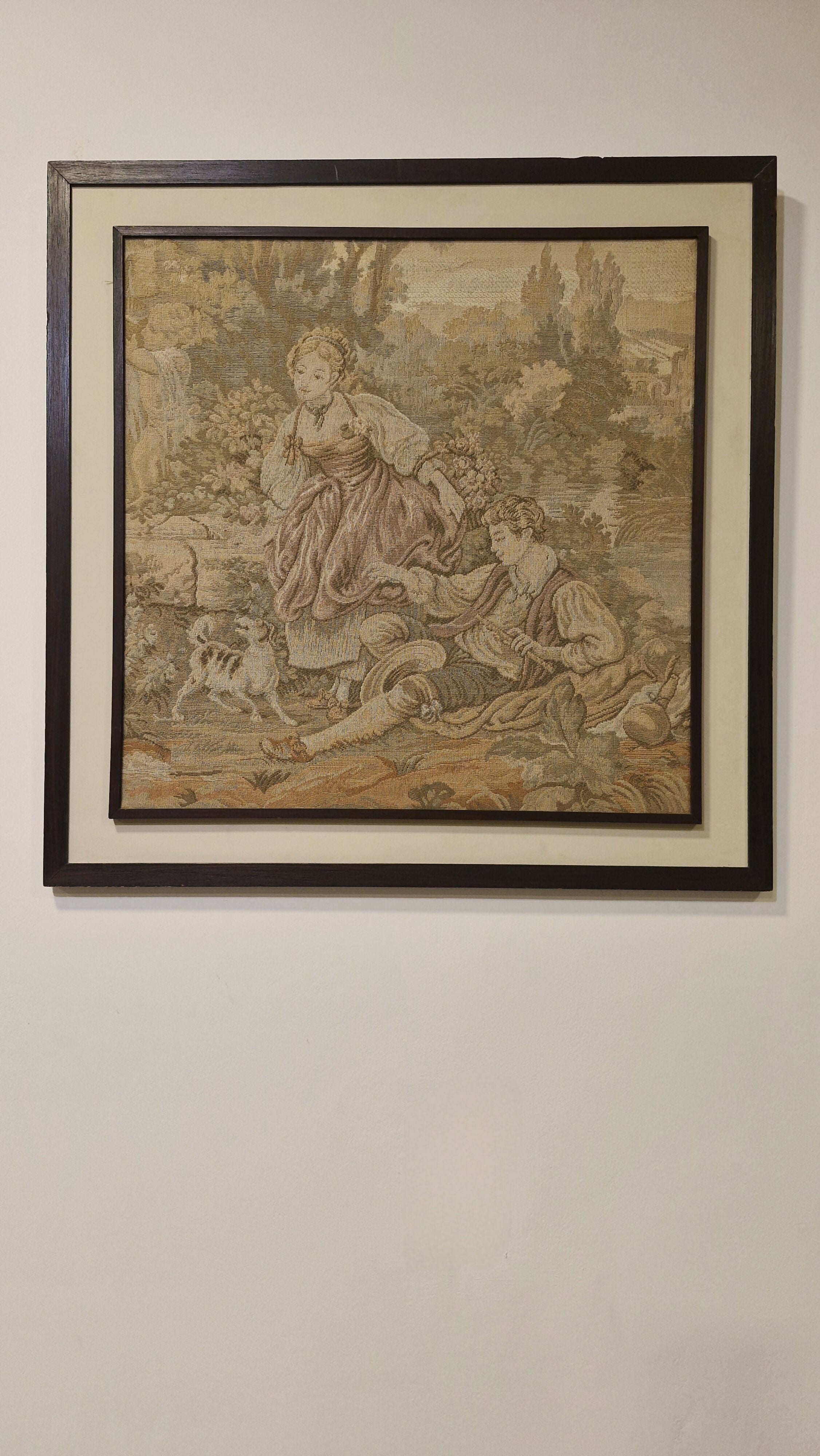 Par de Quadros tapeçaria estilo gobelin