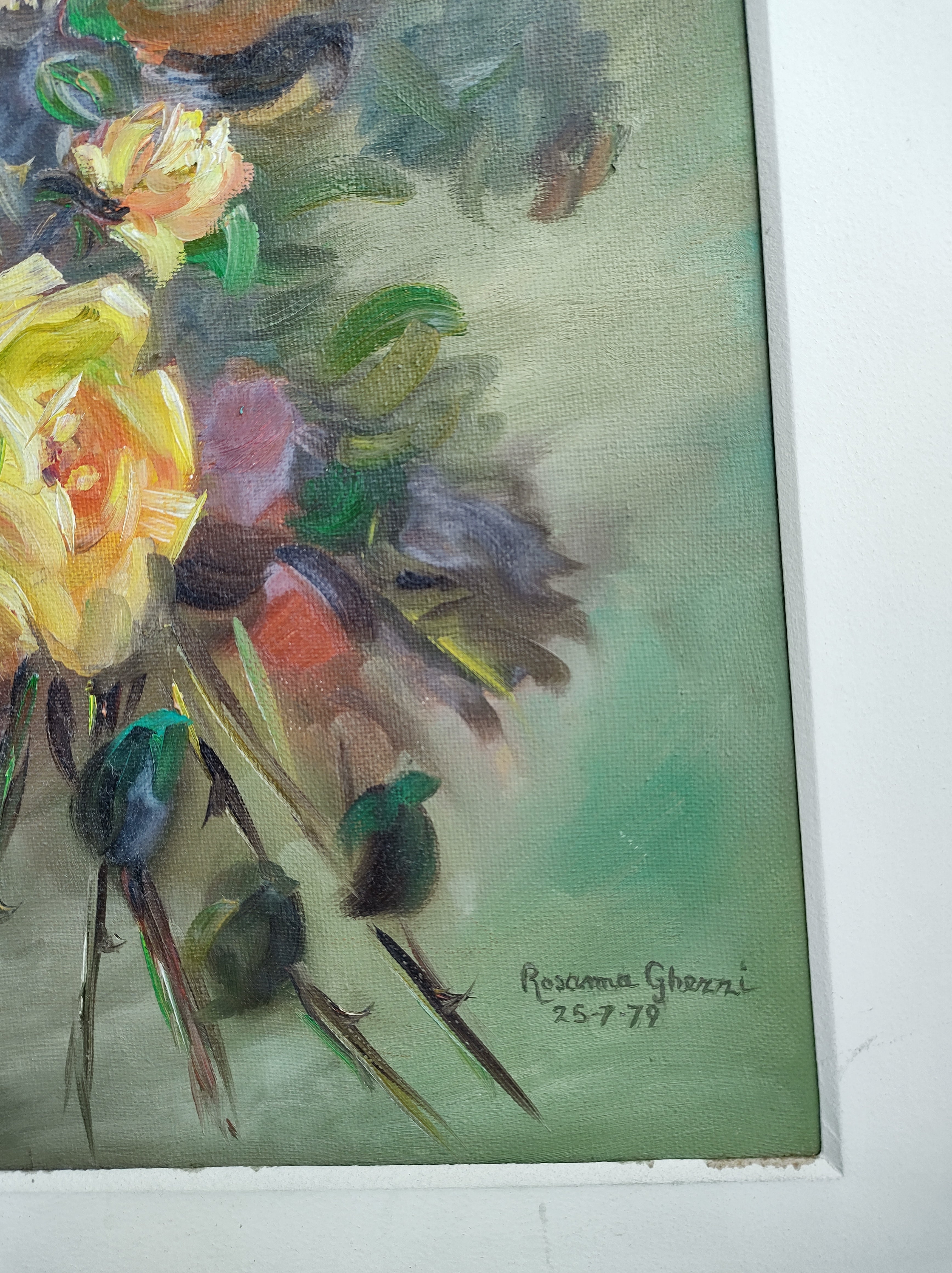 Quadro Flores Amarelas- Óleo s/ tela- Original 1979