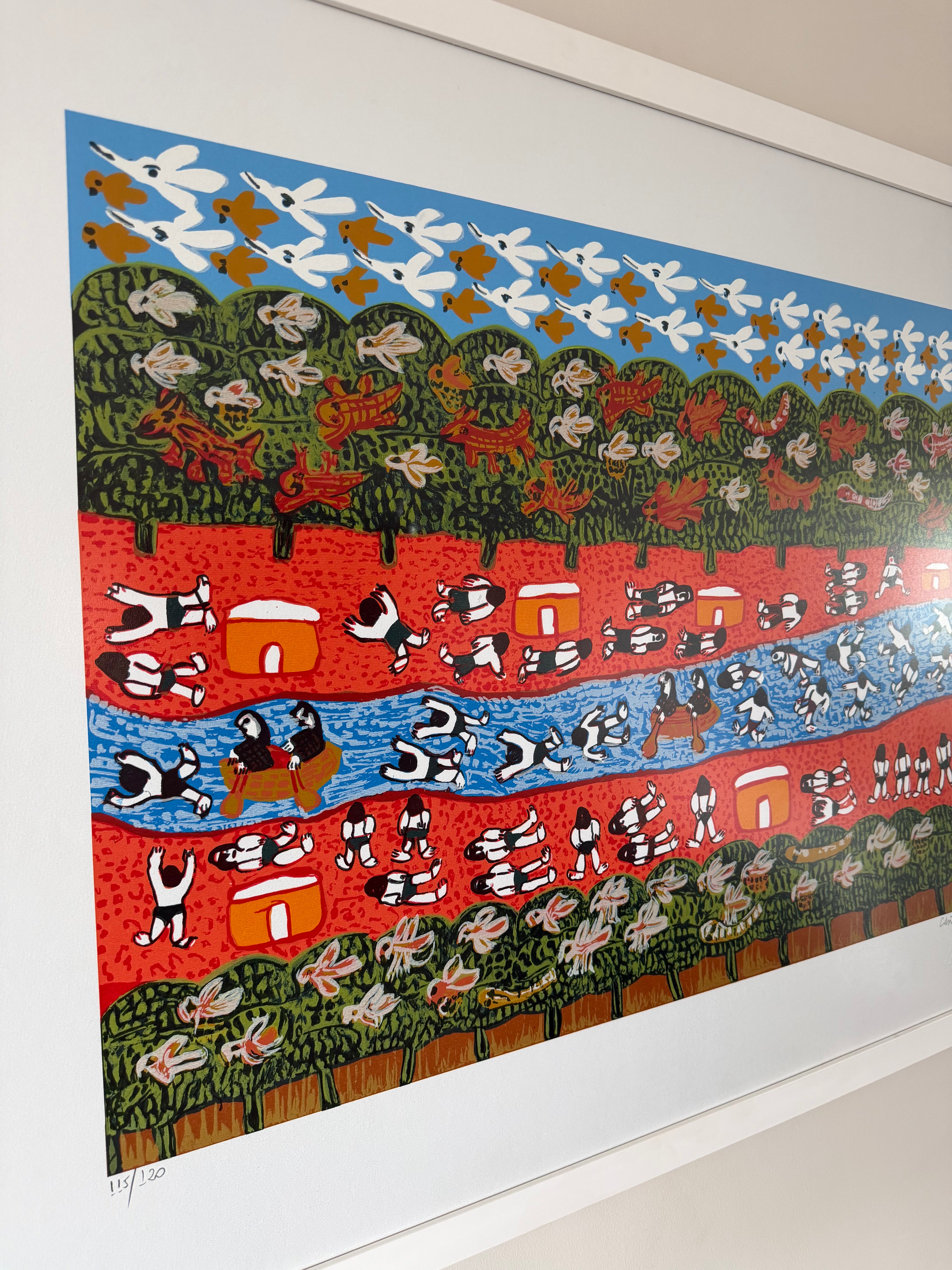 Legítimo e grandioso Quadro com Gravura gigante Antônio Poteiro 107x78cm