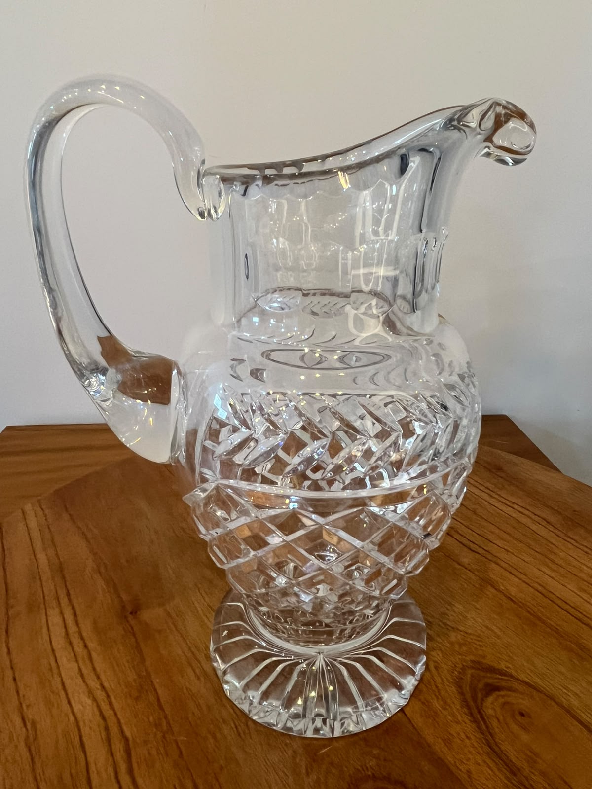 Jarra em cristal lapidado Crystal Clear 24% PbO – Polônia – 27,5 cm