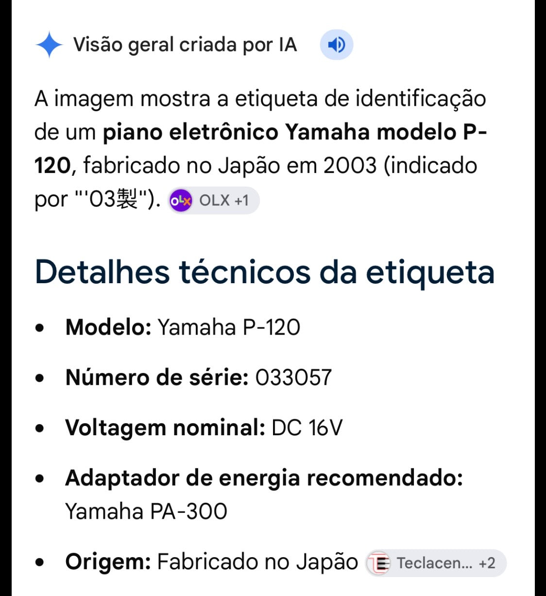 Piano elétrico Yamaha P120 - anos 2000