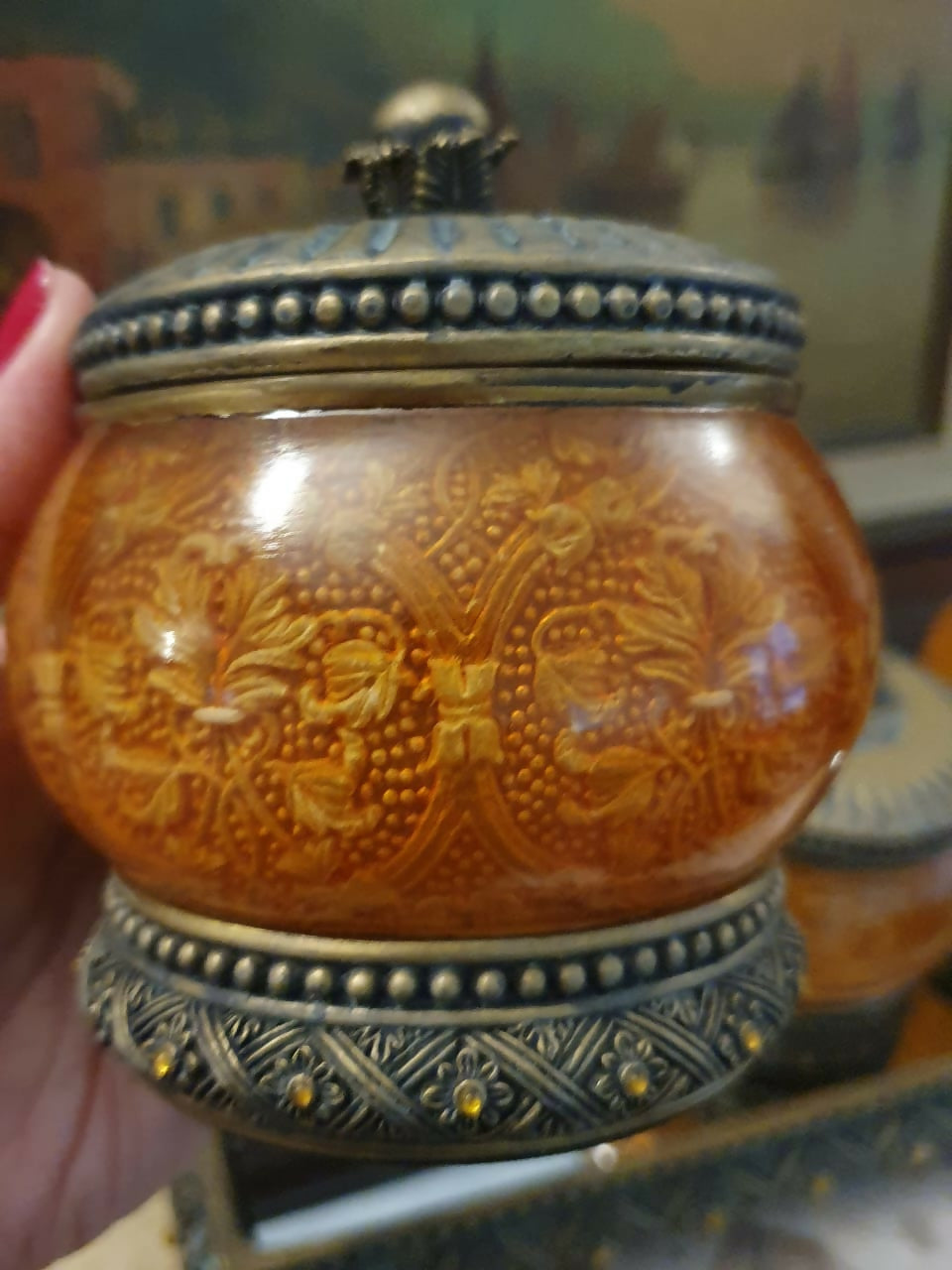 Maravilhoso conjunto italiano para servir frutas secas, Santini. Incrível!