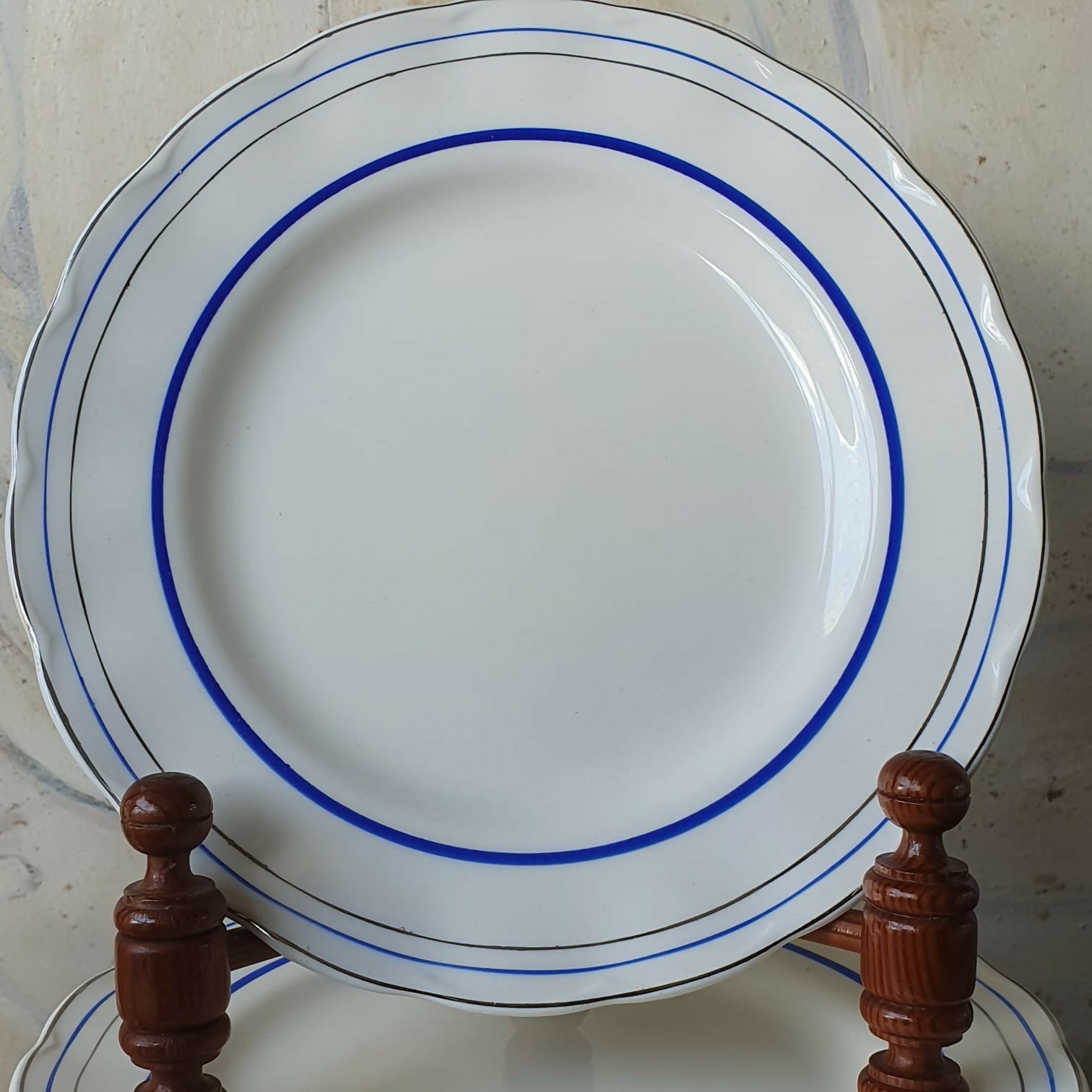 Conjunto de 23 peças, pratos rasos e fundos, em faiança inglesa Art Decó, anos 30, Grindley Creampetal