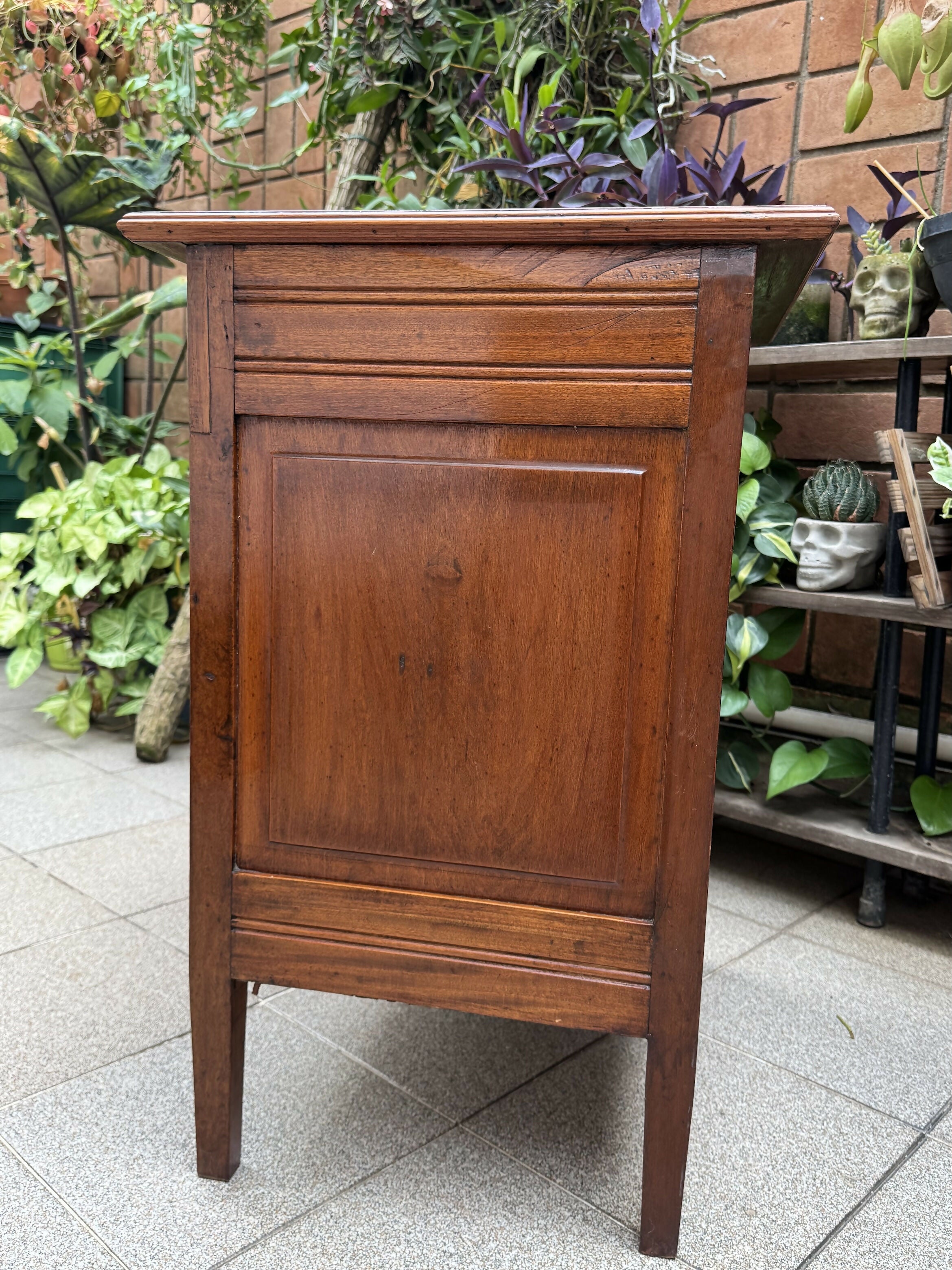 Mesa Auxiliar Cabeceira Gaveteiro Arquivo Década de 50 Madeira Maciça