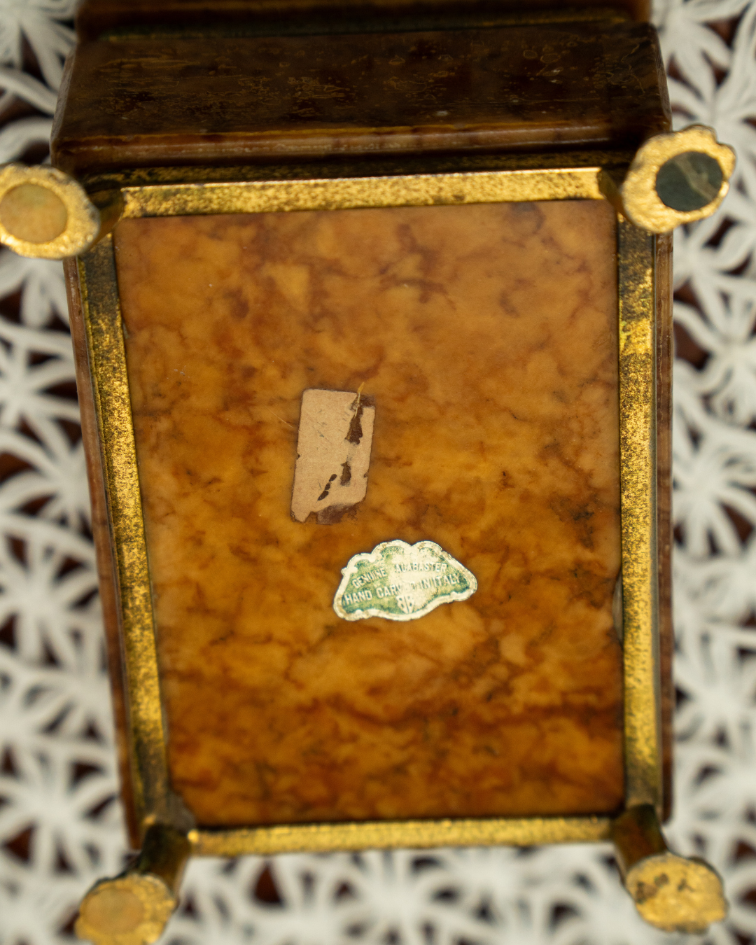 Pequeno Porta-Joias retangular Italiano em Mármore e Cobre