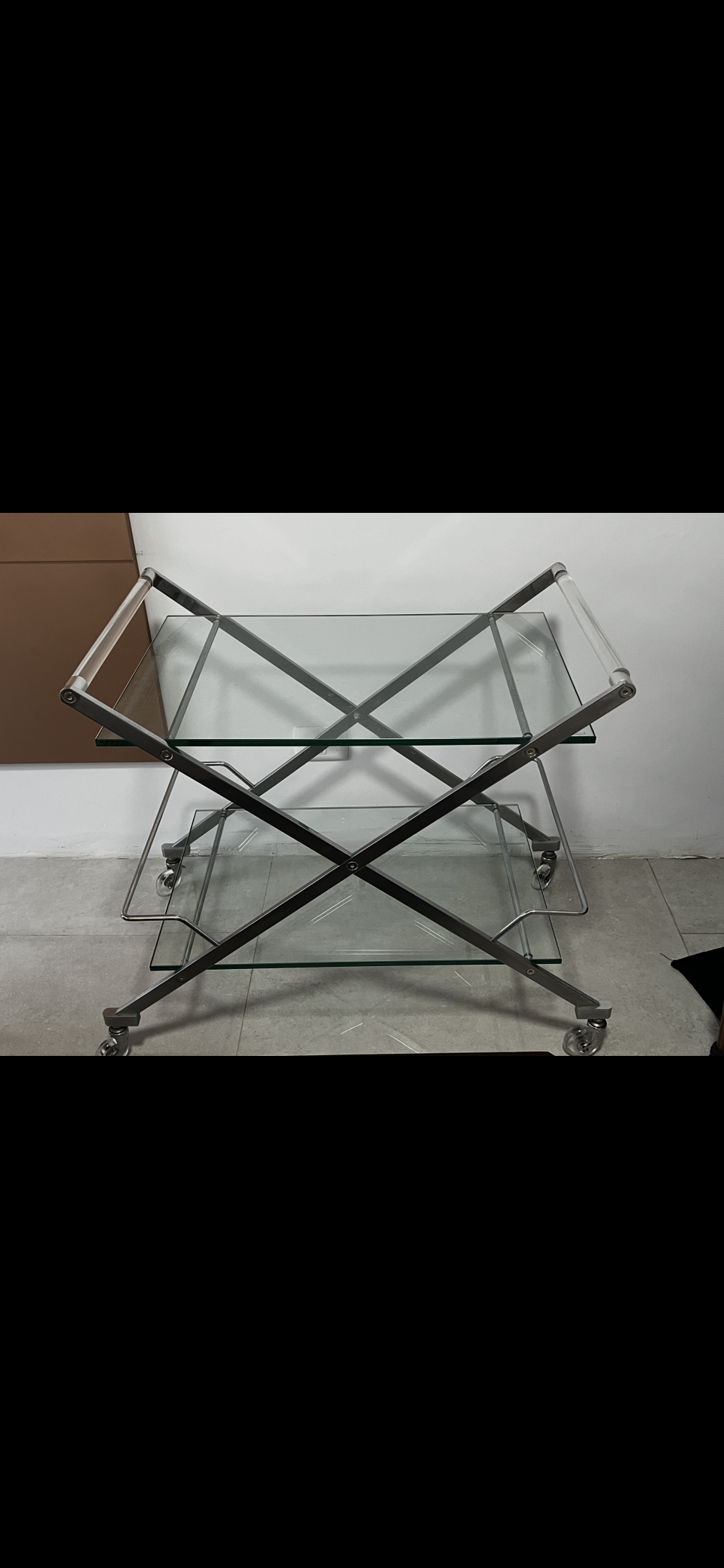 Bar Carrinho de chá / bebida em vidro e inox