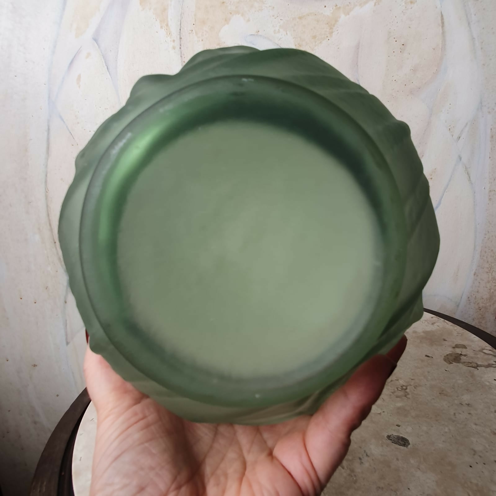 Vaso maravilhoso em vidro satineé anos 50